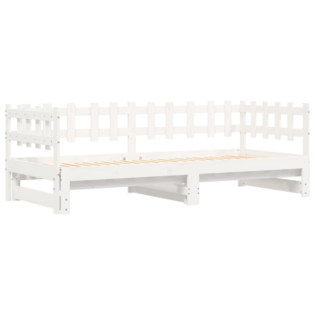 vidaXL Bett Tagesbett Ausziehbar Weiß 2x(90x200) cm Massivholz Kiefer