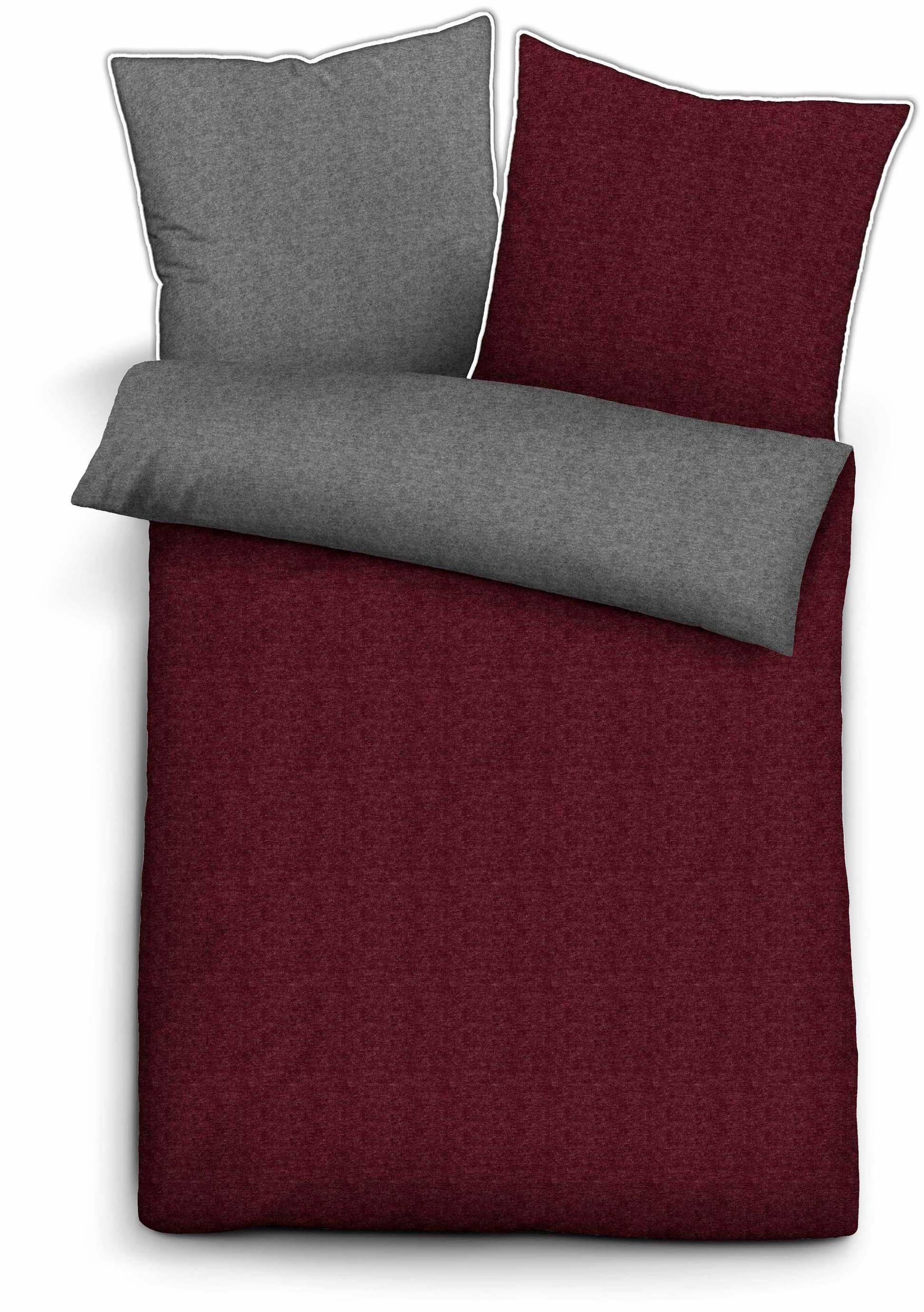 Biberna Wendebettwäsche 0840500 HERMAL Premium Biber Melange-Flanell Bettwäsche 100% Baumwolle, Flanell, 2 teilig, Biber, wärmend & weich, Reißverschluss, ab Größe 135 x 200 cm