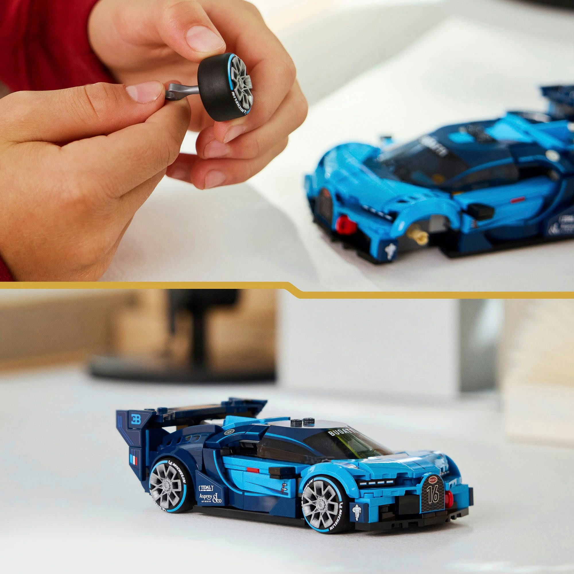 LEGO® Bugatti Vision GT Hypersportwagen (77253), LEGO Speed Champions Konstruktionsspielsteine, (284 St), Made in Europe