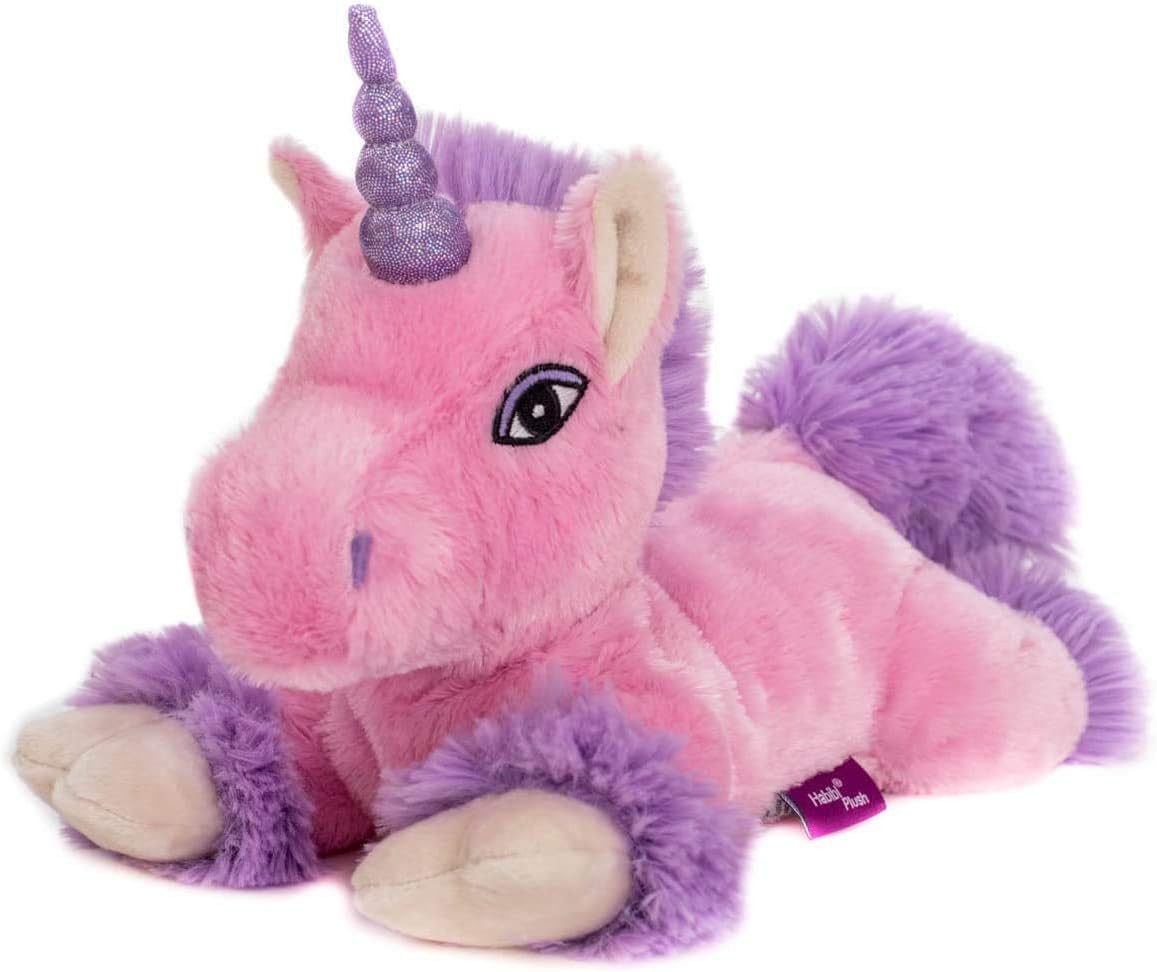 Habibi Plush Wärmekissen Wärmestofftier Einhorn rosa m. Glitzerhorn, herausnehmbare Kissen