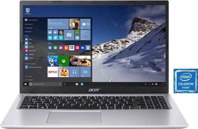 Acer Aspire 3 A315-35-C4SZ Graphics, 256 SSD) Notebook GB Celeron (39,62 N5100, UHD cm/15,6 Intel Zoll