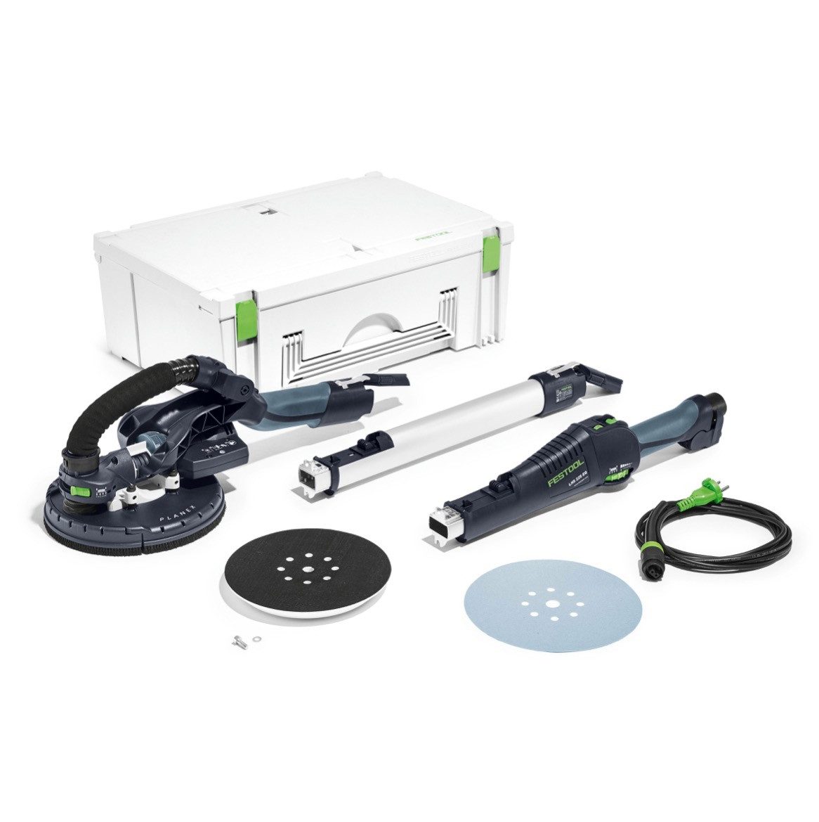 FESTOOL Exzenterschleifer LHS-E 225 EQ-Plus S/W PLANEX Langshalsschleifer (575217) 550W 215mm
