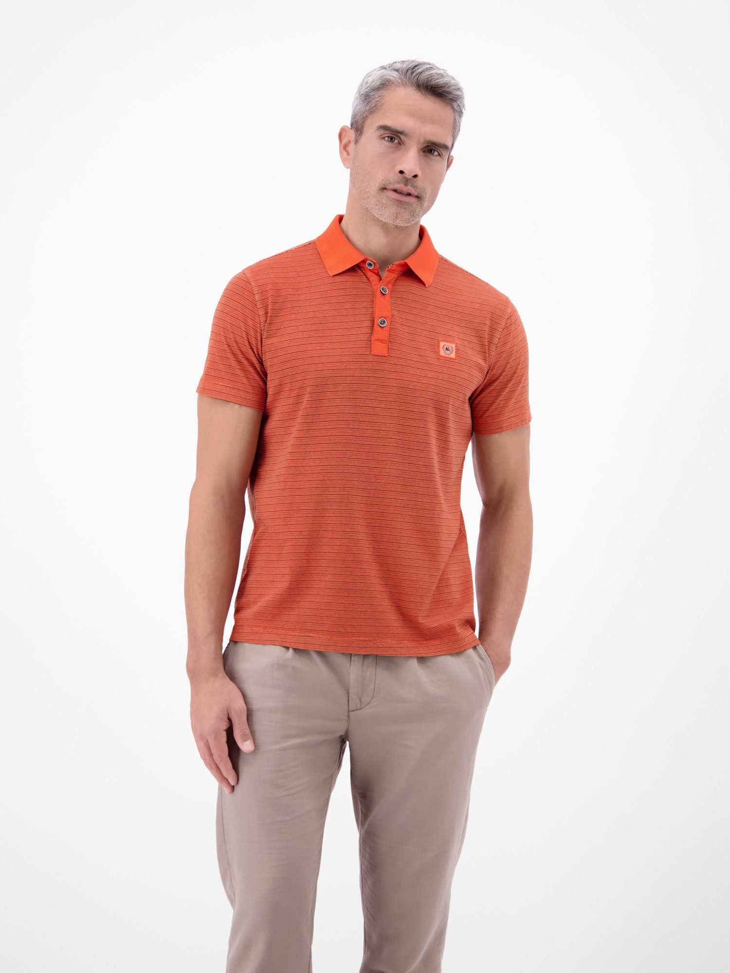LERROS Poloshirt Poloshirt mit Fineliner-Optik, 100 % Baumwolle