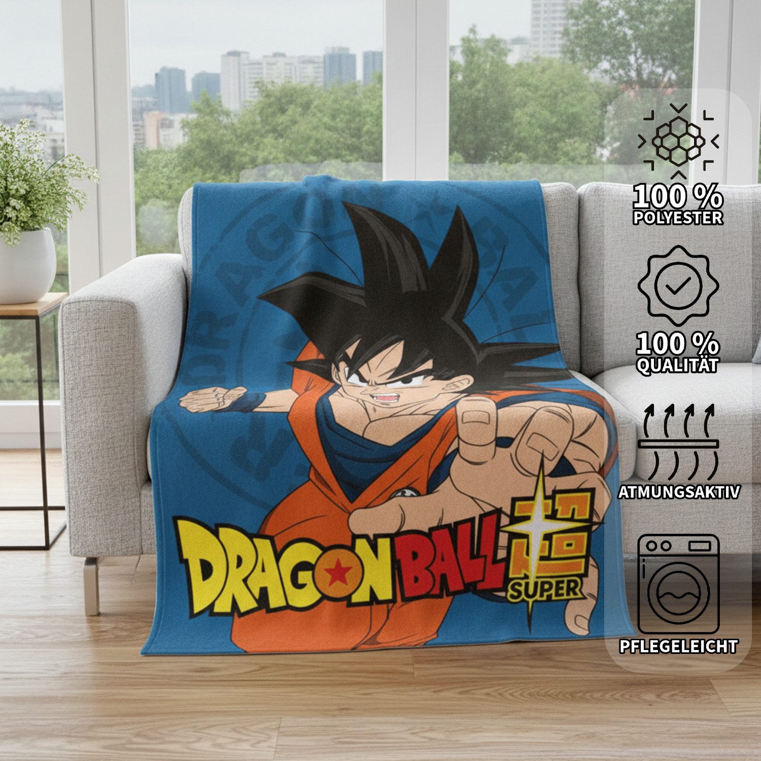 Wohndecke Herding DRAGONBALL SUPER Flanell-Flauschdecke Wohndecke 150 x 200 cm, Herding, Langlebig – Bild 4 von 5