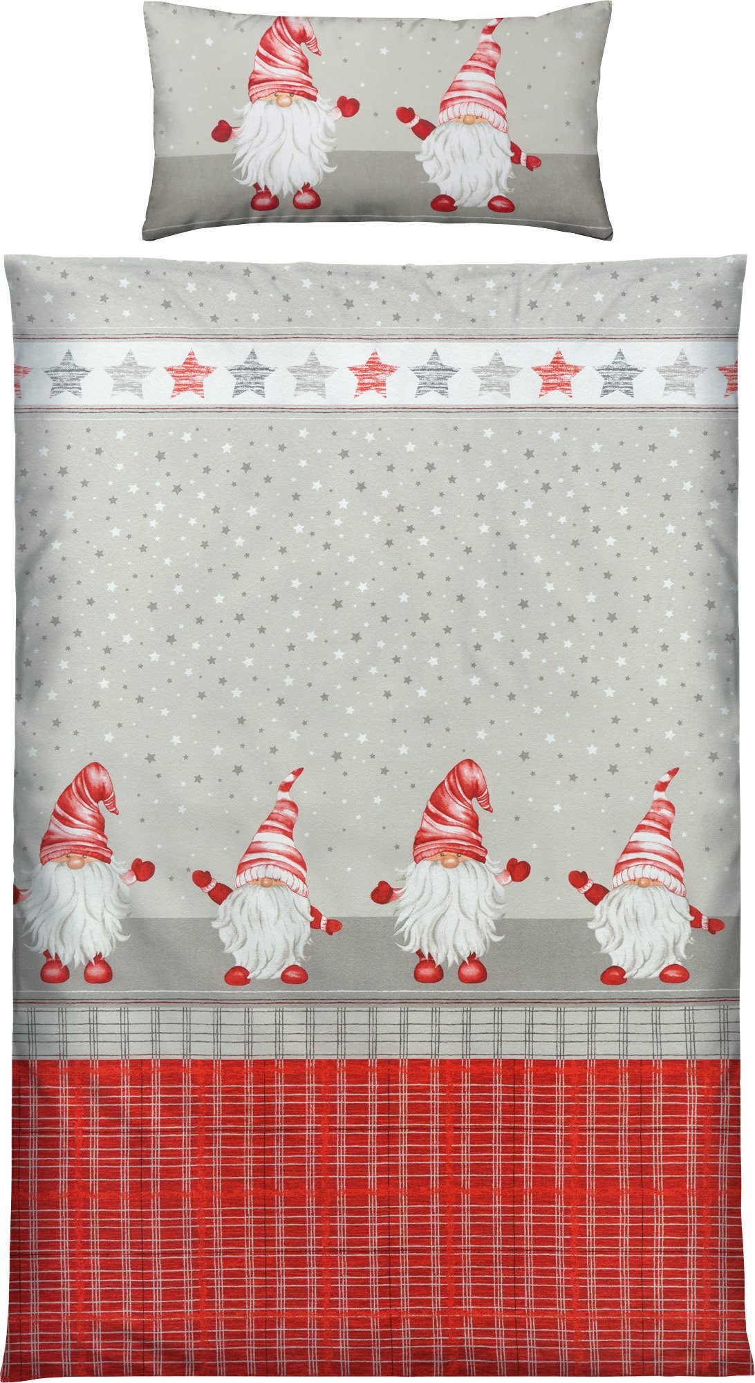 REDBEST Bettwäsche Bettwäsche, Biber, Flanell Motiv: Wichtel günstig online kaufen