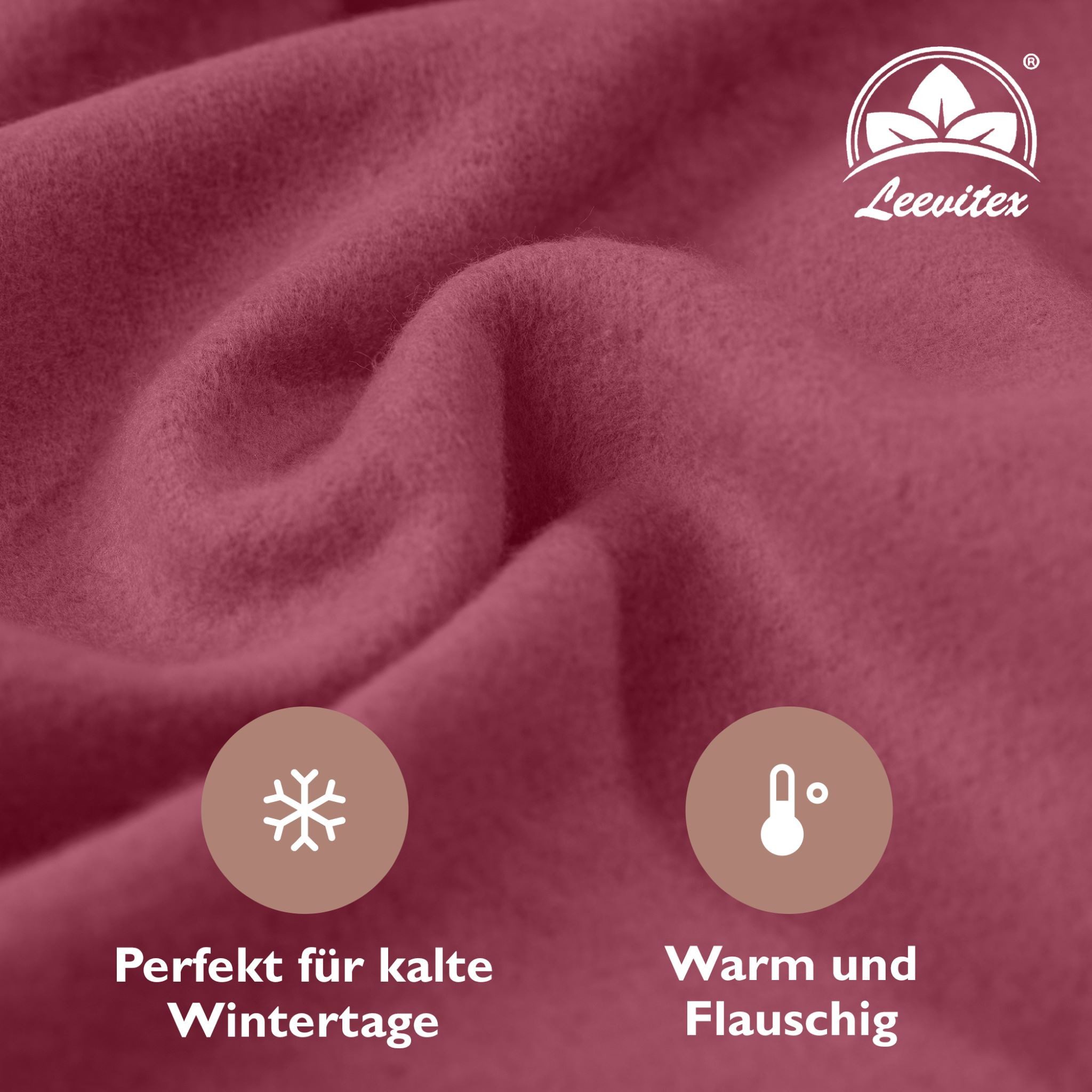 leevitex® Spannbettlaken für kalte Nächte – angenehm weich, passgenau, farbstark & pflegeleicht, Molton, Gummizug: rundum, (1 Stück), verschiedene Größen und Fa – Bild 3 von 5