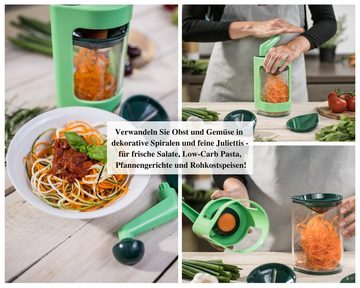 Genius Gemüseschneider Super Julietti 6 Teile, für Spiralen und Juliettis - für Zoodles, Gemüse, Low Carb-Pasta