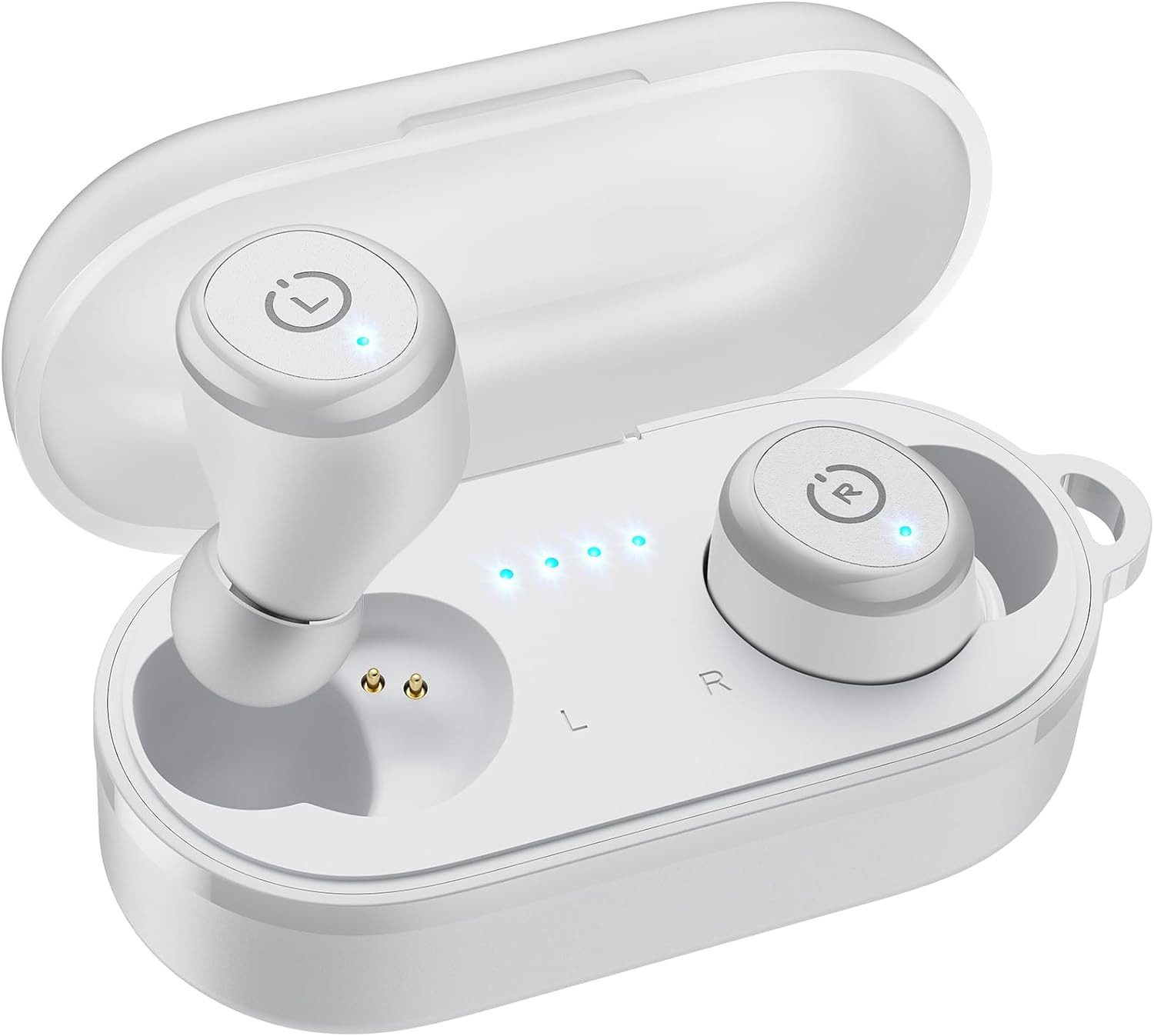 TOZO mit App, 55 Std Akkulaufzeit, IPX8 Wasserdicht ENC Noise Cancelling In-Ear-Kopfhörer (Ergonomisches Design: Leicht und bequem für alle Aktivitäten. Verschiedene Ohrstöpselgrößen garantieren eine perfekte Passform, ideal für Sport, Arbeit oder unterwegs., Bluetooth, Klangqualität mit 8-mm-Lautsprecher und präzise Akustiktechnologie)