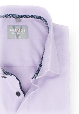 MARVELIS Kurzarmhemd Kurzarmhemd - Comfort Fit - Einfarbig - Mauve