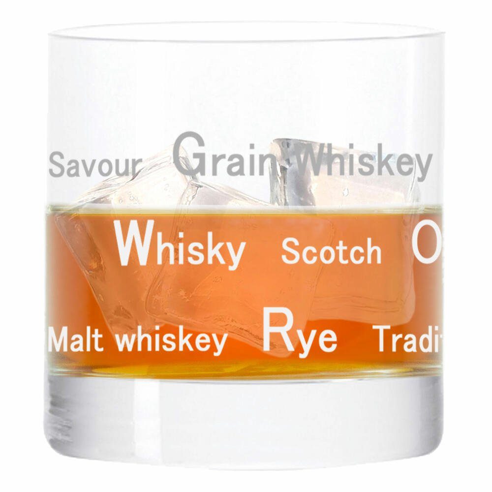 LEONARDO Whiskyglas Whiskytumbler Stil 01, Glas, lasergraviert