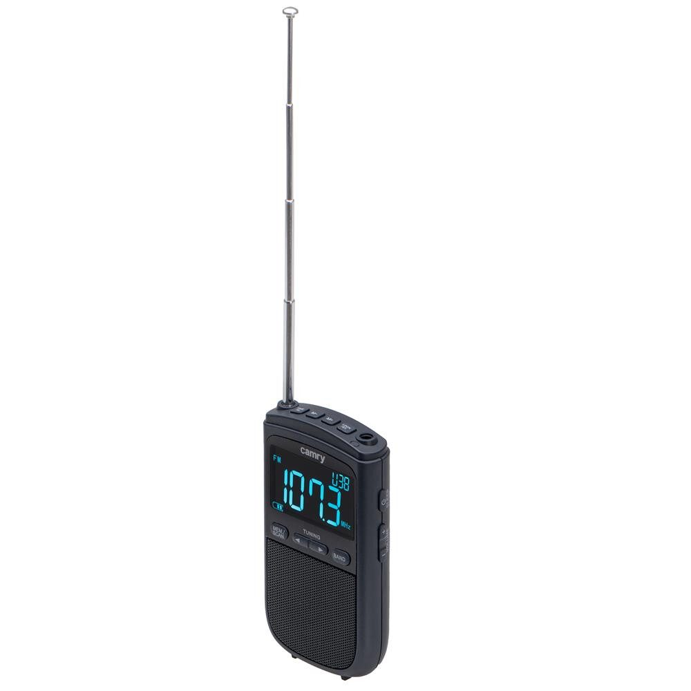 Camry Radiowecker CR 1905 Tragbares Mini Radio, USB, Taschenradio mit Akku, schwarz