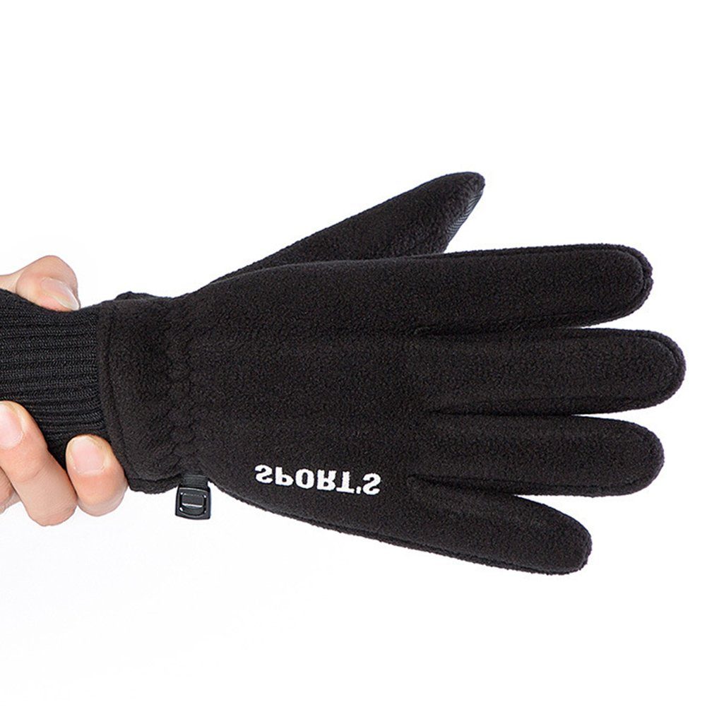 Blusmart Handschuhe, polar mens Touchscreen-Sporthandschuhe gray Winddichte double grain Winterwärmende Fahrradhandschuhe