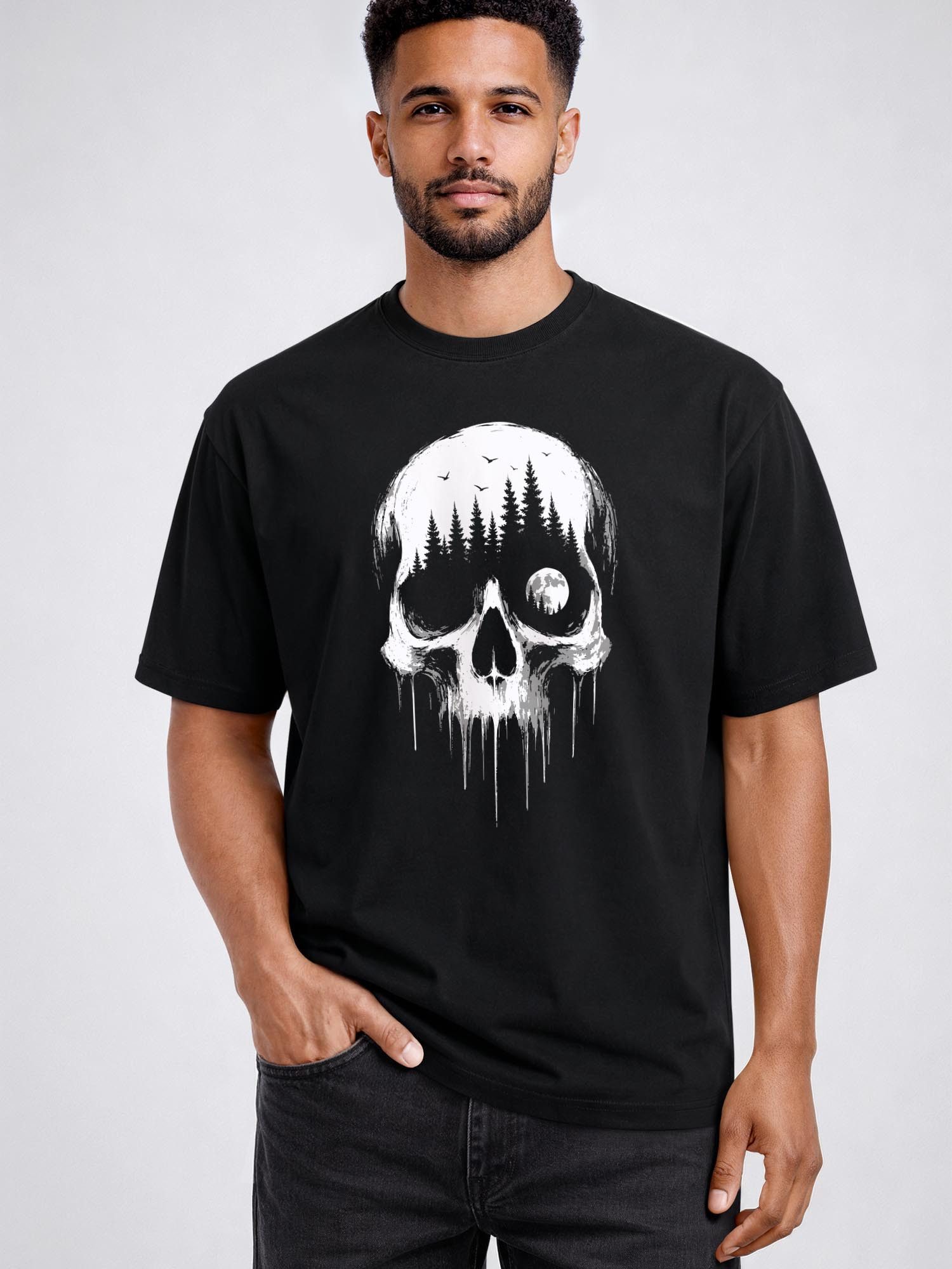Neverless Oversize-Shirt Herren T-Shirt - Skull Design - Oversized Relaxed Fit Printshirt mit Print