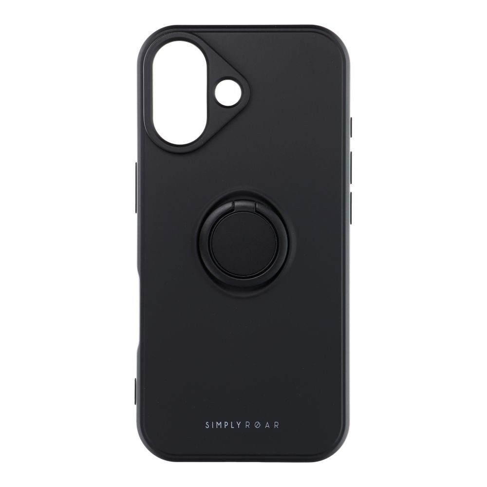 ROAR Handyhülle Amber Schutzcase Kompatibel mit iPhone 17 Schwarz 6,3 Zoll, Schutzhülle mit drehbarem Ring und Standfunktion für sicheren Halt