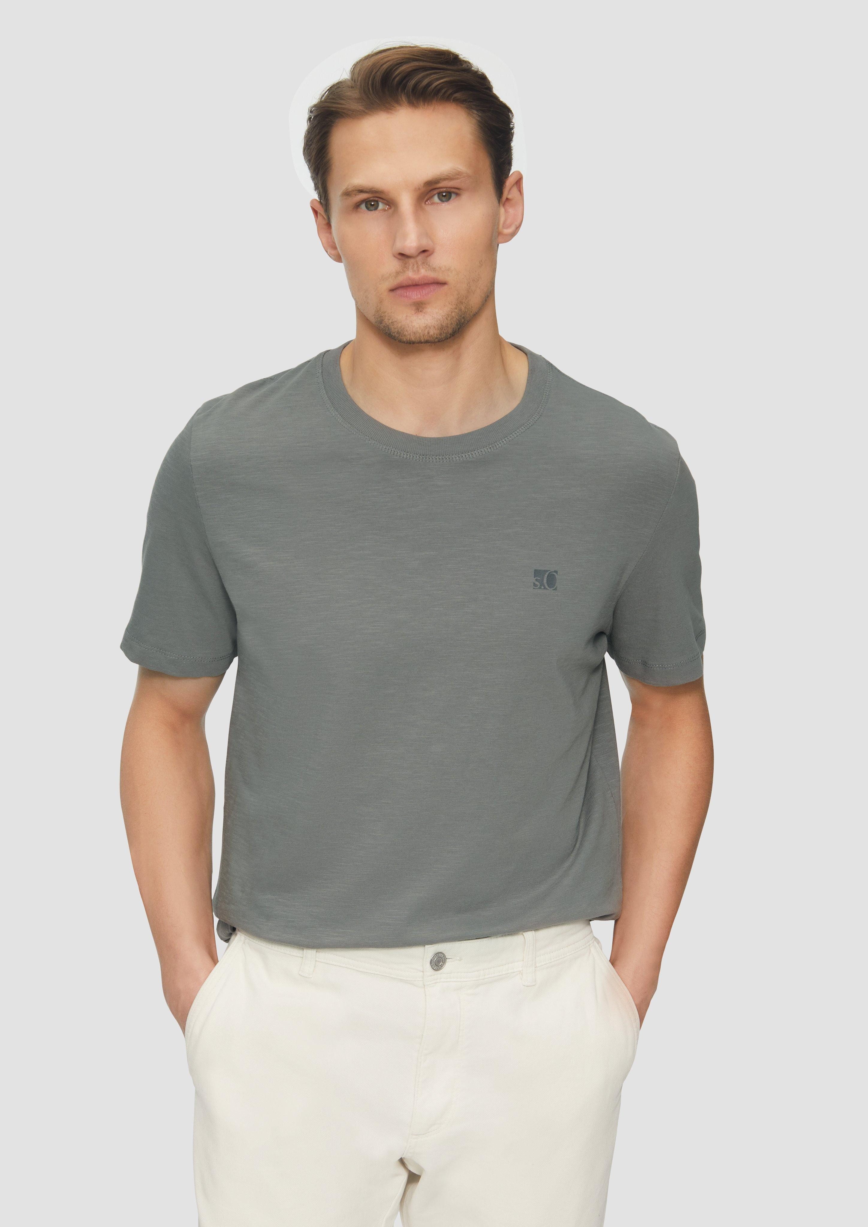 s.Oliver Kurzarmshirt T-Shirt mit Flammgarnstruktur und günstig online kaufen