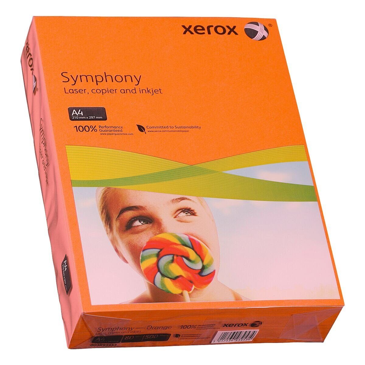 Xerox Drucker- 500 g/m², Intensivfarben, 80 Symphony, Kopierpapier Format A4, orange DIN Blatt und