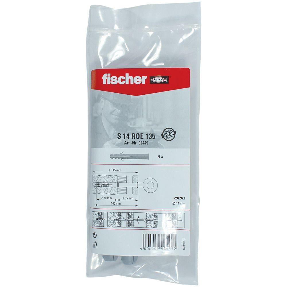 Thumbnail - fischer Schrauben- und Dübel-Set Fischer Dübel S 14.0 x 135 mm - 4 Stück