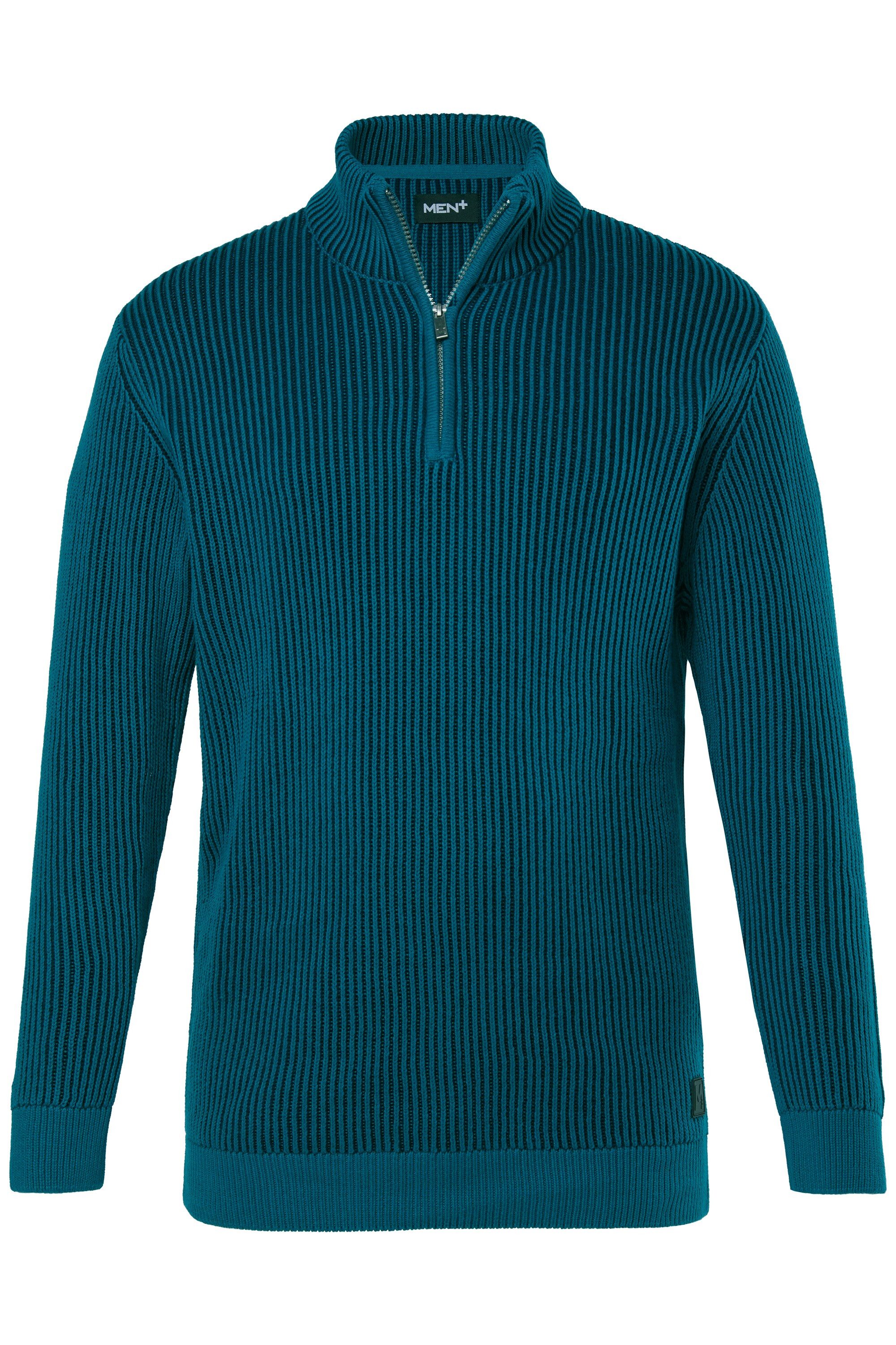 Men Plus Rundhalspullover Men+ Troyer Baumwolle günstig online kaufen
