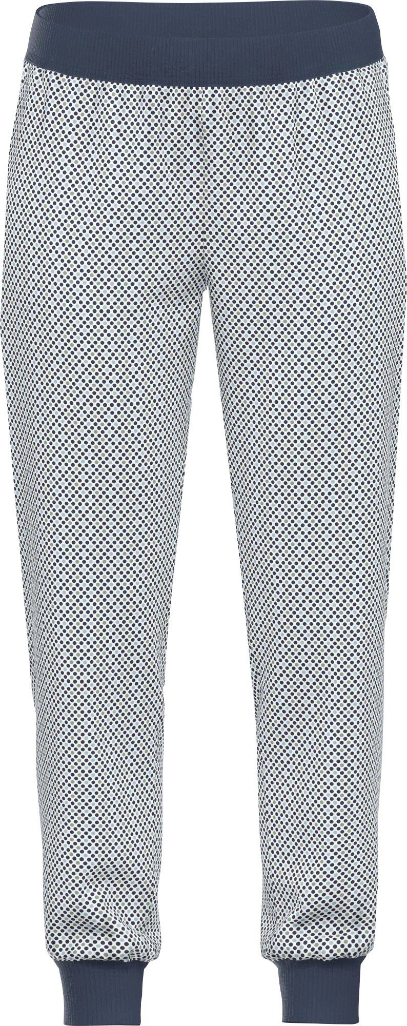 Damen-Hose, Schlafhose Single-Jersey lang Punkte Bio Ammann