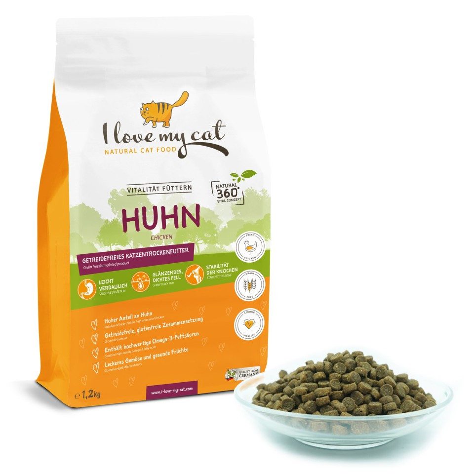 Bellfor I love my cat Trockenfutter für Katzen mit Huhn - 1,2 kg, für: Katzen