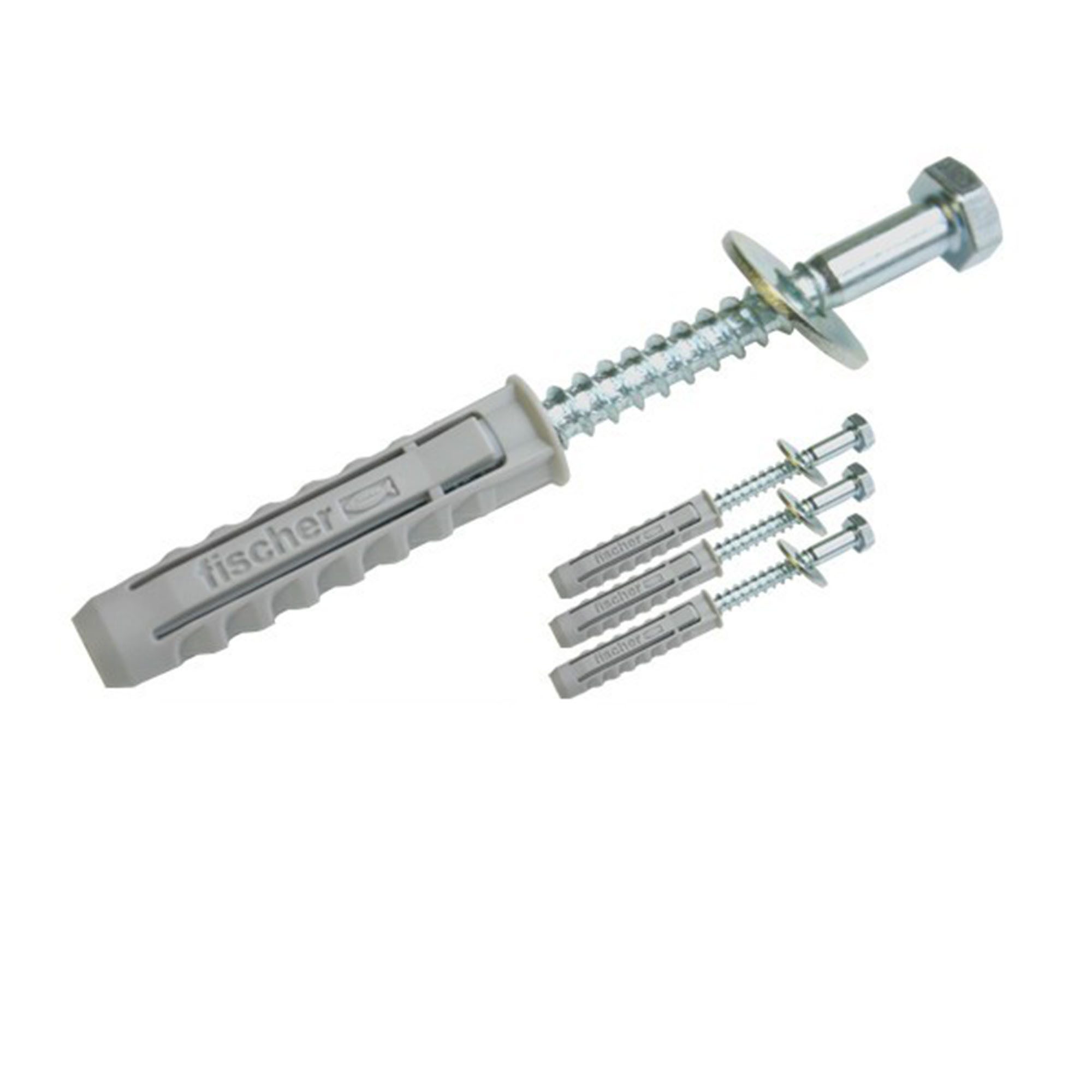 Schrauben- und Dübel-Set Schraubensatz 4x Schraube 8x80mm Fischer 12mm Dübel U-Scheibe