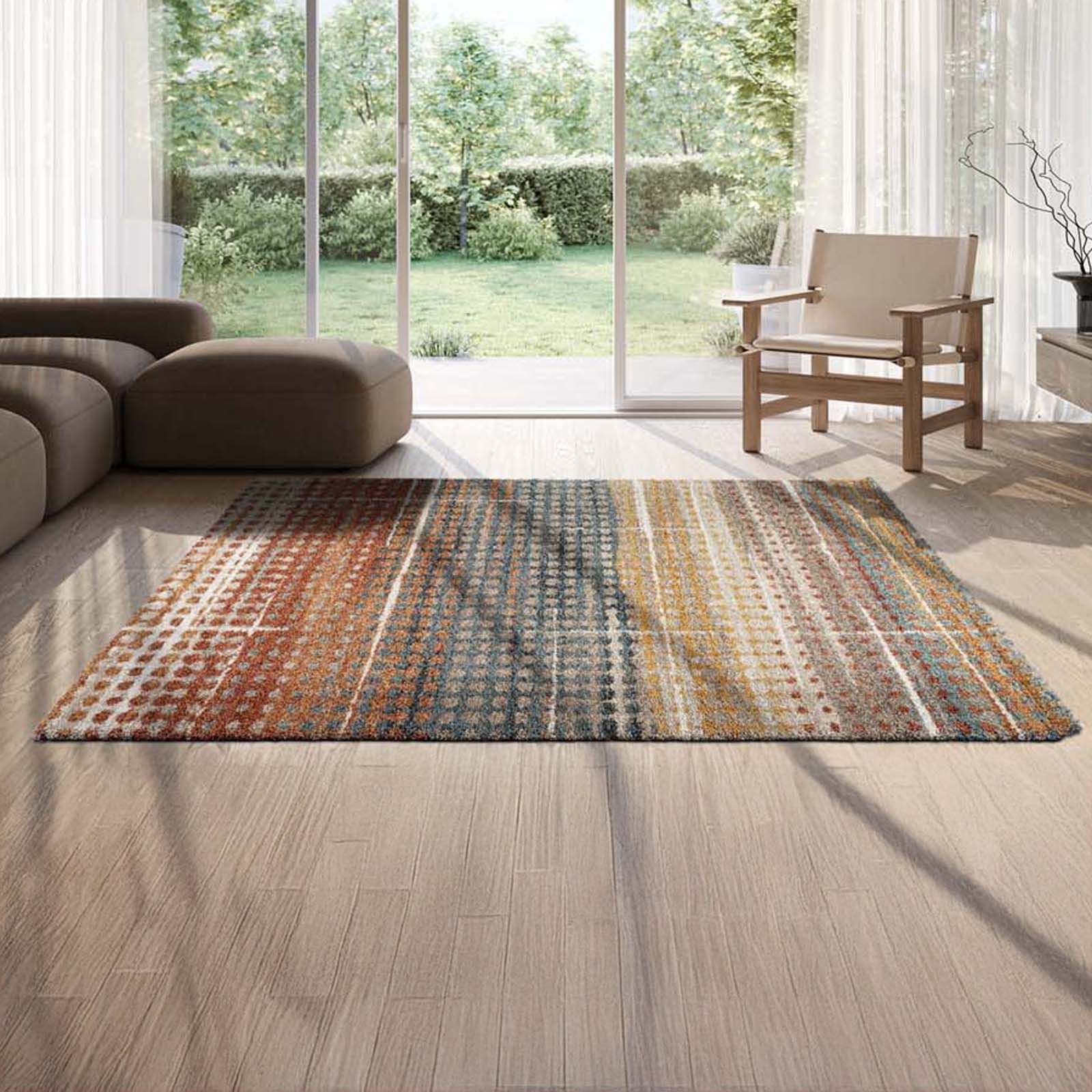 TaraCarpet Langflor-Teppich TaraCarpet Berber Gent Wohnzimmer,Schlafzimmer,Esszimmer multi, rechteckig, Höhe: 25 mm, moderner Hochflor gemustert Multicolor 80x150
