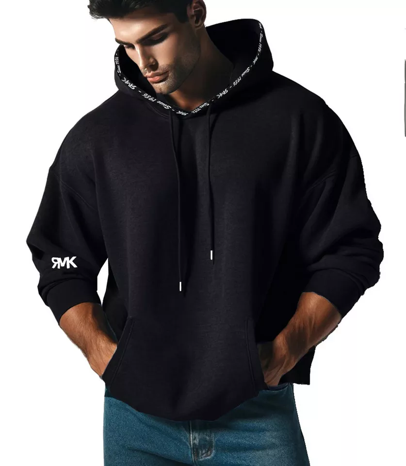 RMK Hoodie Herren Kapuzenpullover Langarmshirt Kapuze Basic Longsleeve Taschen