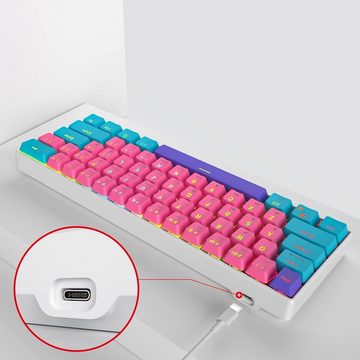 SOLIDEE RGB-Hintergrundbeleuchtung Gaming-Tastatur (Innovative Gaming-Erfahrung,Mini 60 % Layout und Linear Roter Schalter)