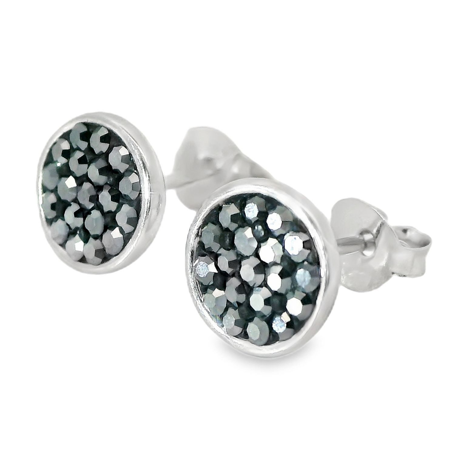 Impala Paar Ohrstecker Jessica aus 925 Silber mit Kristallsteinen, 925 Sterling Silber, Ohrstecker mit Kristallsteinen