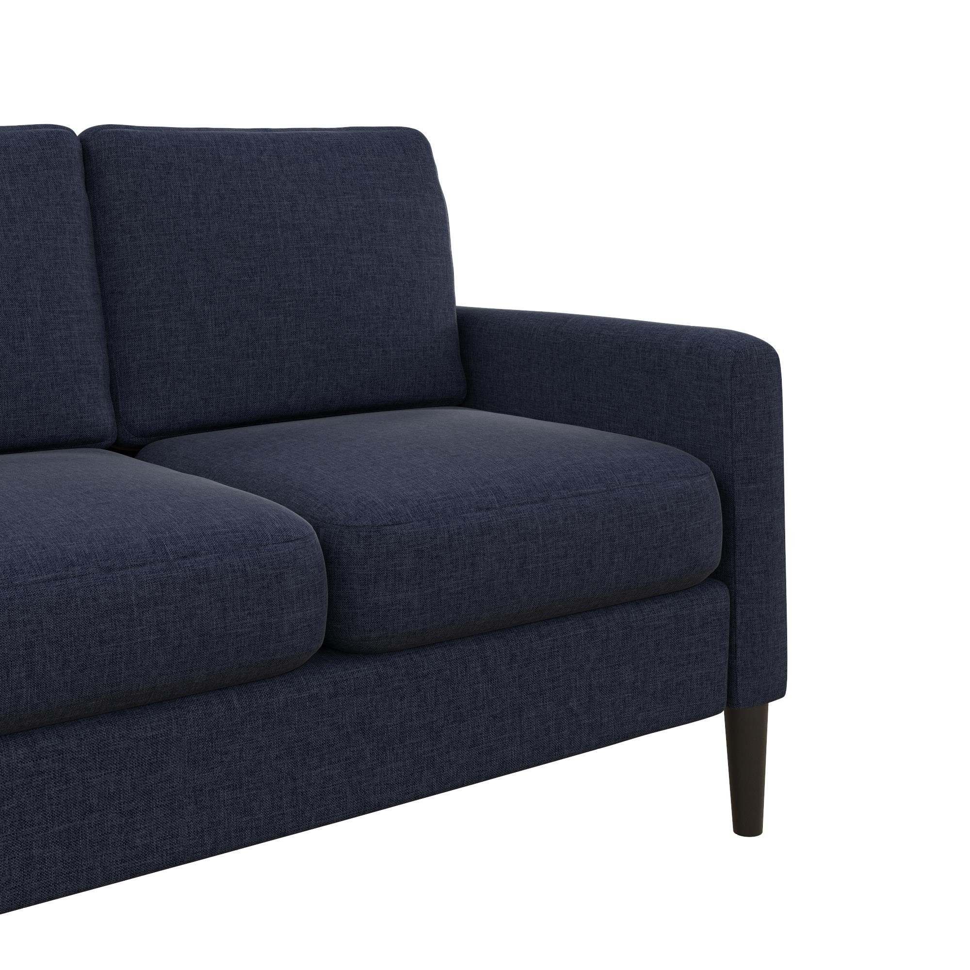 Sofa Couch, Stoffbezug, loft24 Breite 2-Sitzer blau 145 Kaci, cm