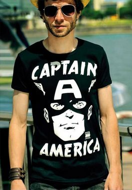 LOGOSHIRT T-Shirt Captain America - Portrait mit Captain America-Print