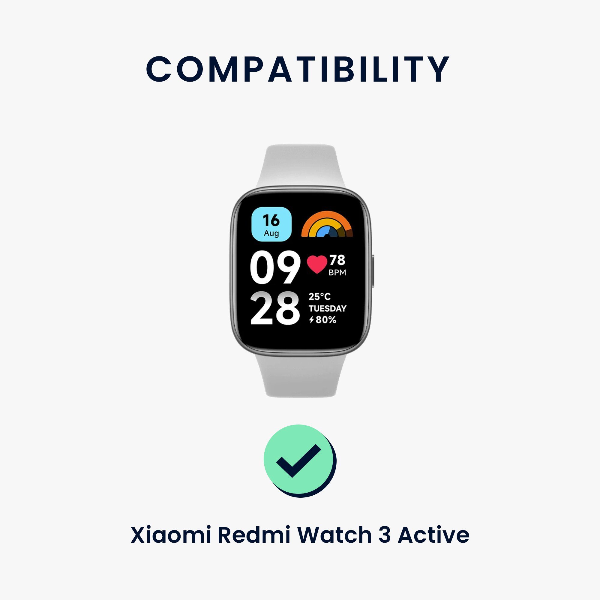 Xiaomi Armband TPU 3 Uhrenarmband Watch Active, für kwmobile 2x Redmi Sportarmband Silikon Set Fitnesstracker