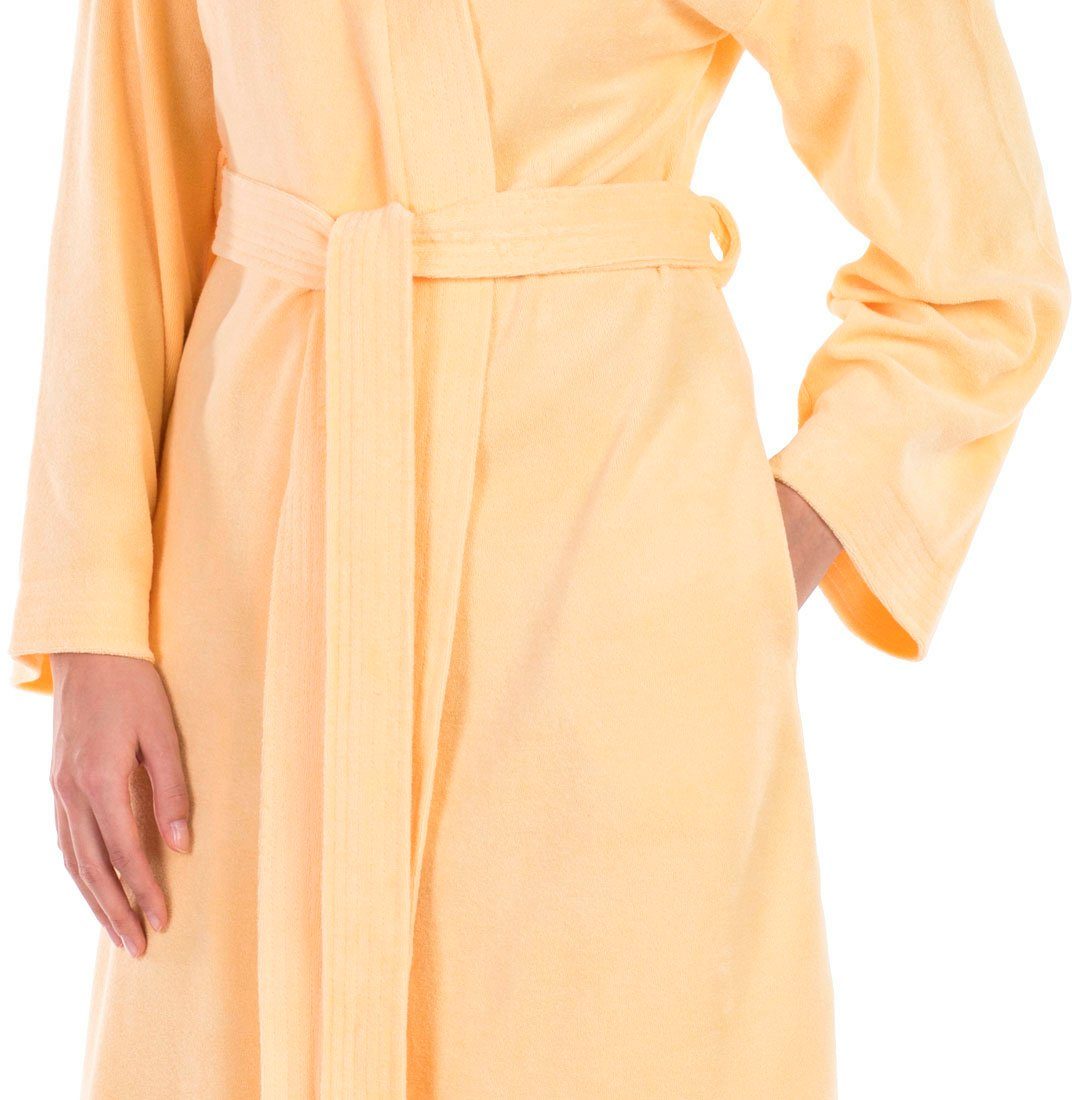 framsohn frottier Damenbademantel Jersey, Kurzform, Jersey, Kimono-Kragen, Gürtel, besonders leicht, Reisebademantel