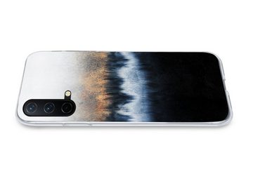 MuchoWow Handyhülle Abstrakt - Gold - Luxus - Blau, Phone Case, Handyhülle OnePlus Nord CE 5G, Silikon, Schutzhülle