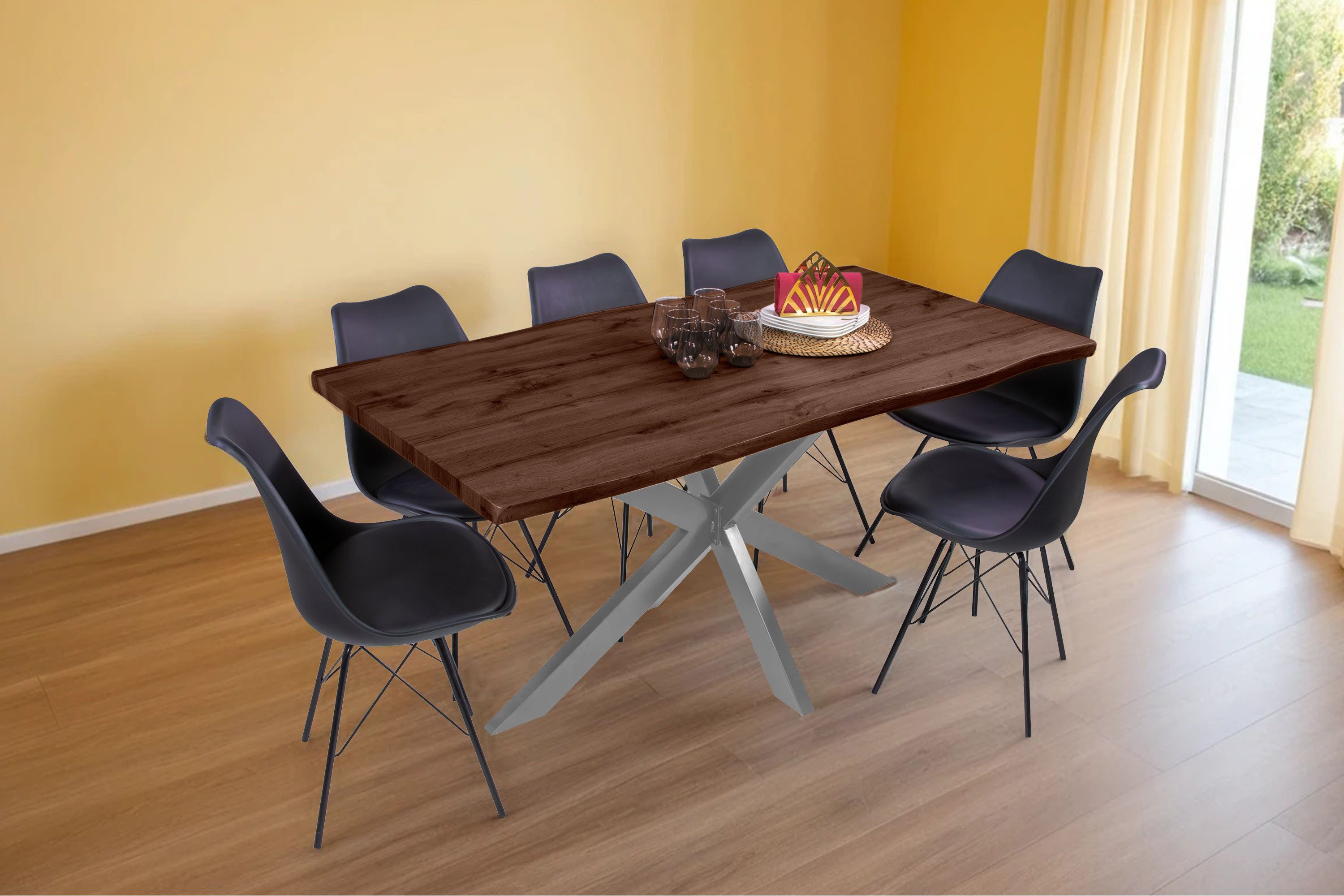 Loreno® Esstisch Josy, verschiedene Holz-Optik, Baumkante, günstig online kaufen
