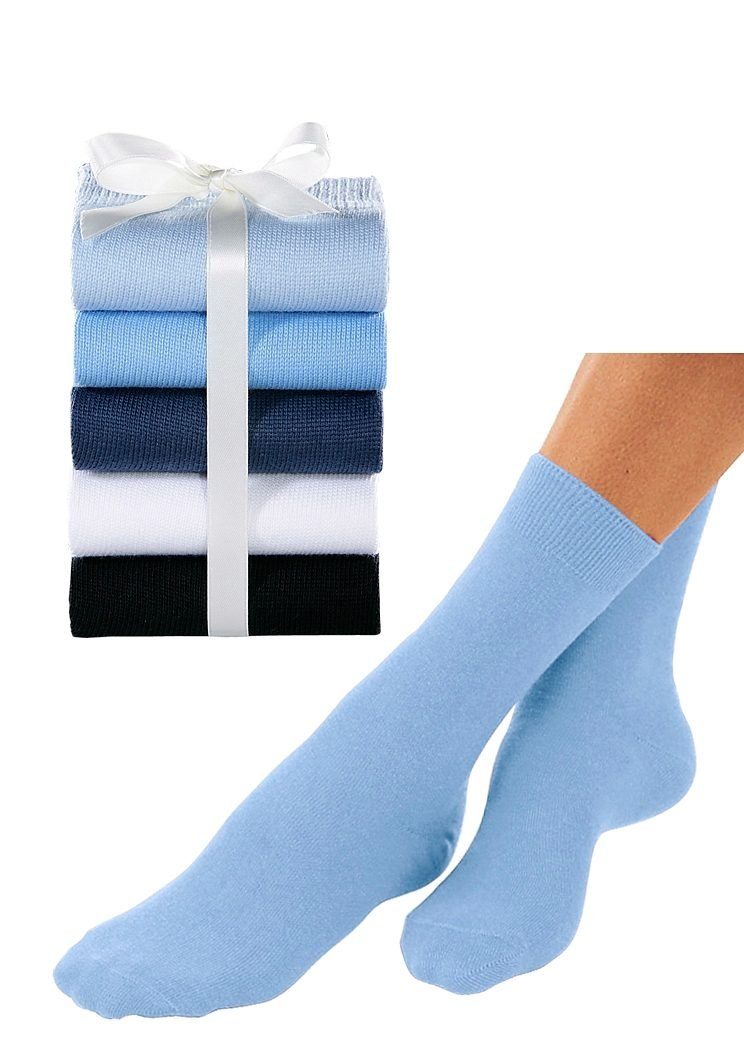 Go in Basicsocken Damen Socken Strümpfe ohne Logo feine Baumwolle (Packung, 5-Paar, Gr. 35-38 bis 39-42) unifarben ganz schlicht – Bild 4 von 5