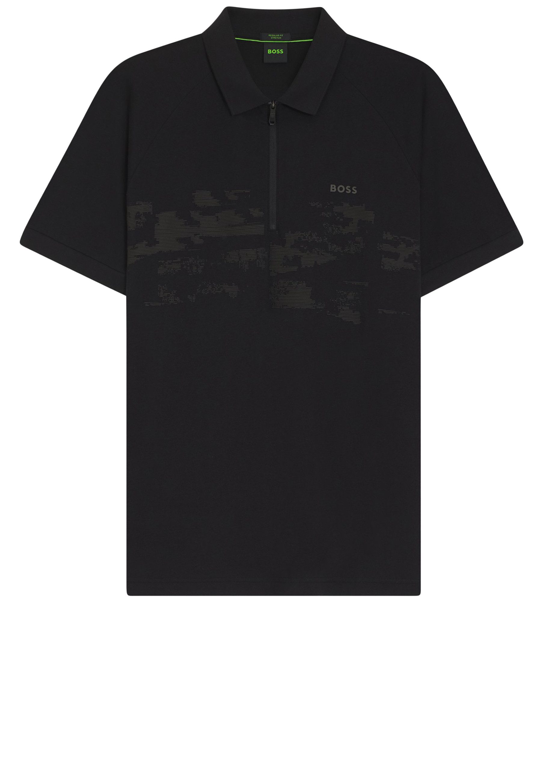 BOSS GREEN Poloshirt Globe Pattern mit Reißverschluss (1-tlg)