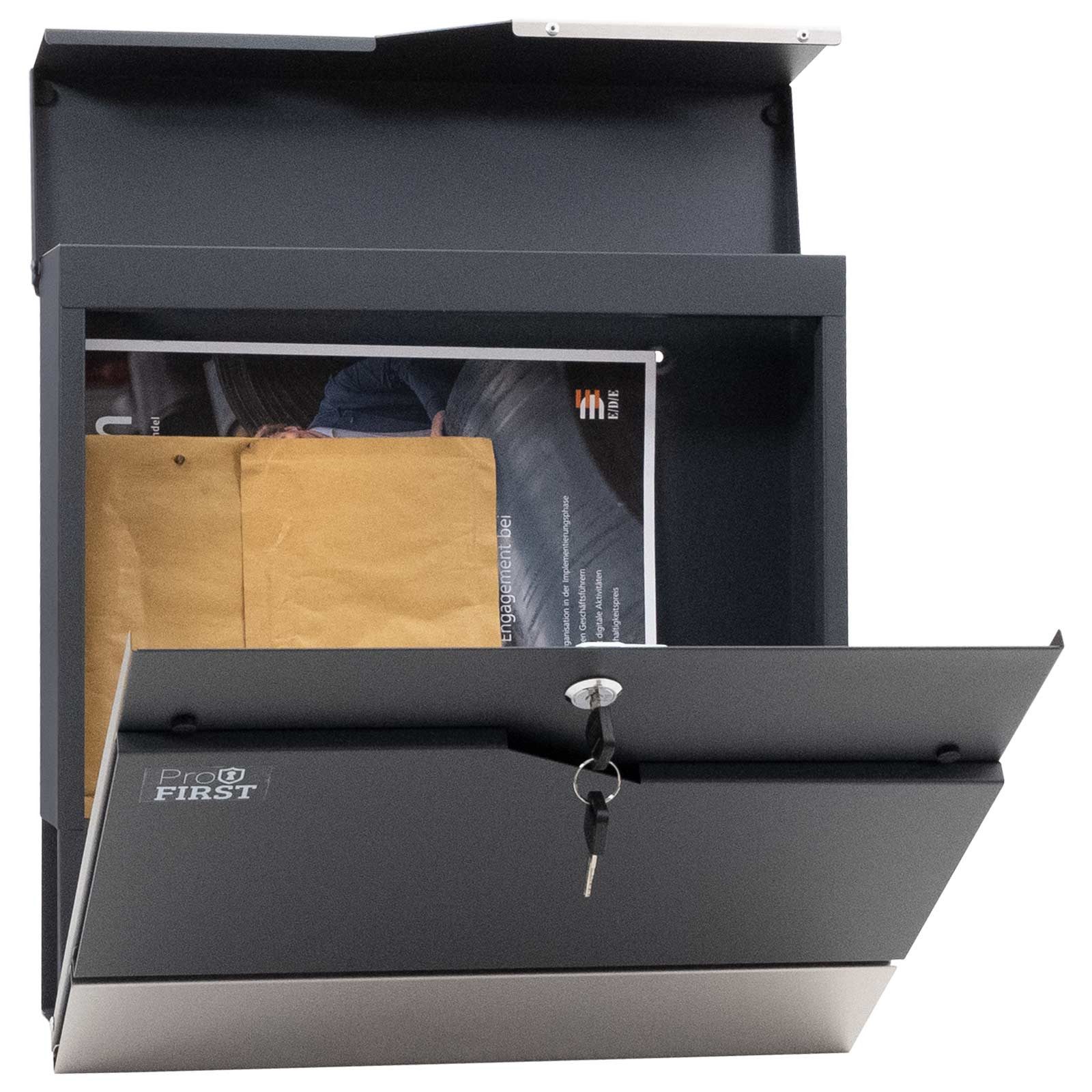 Profirst Wandbriefkasten Matera Mailbox mit Zeitungsfach günstig online kaufen