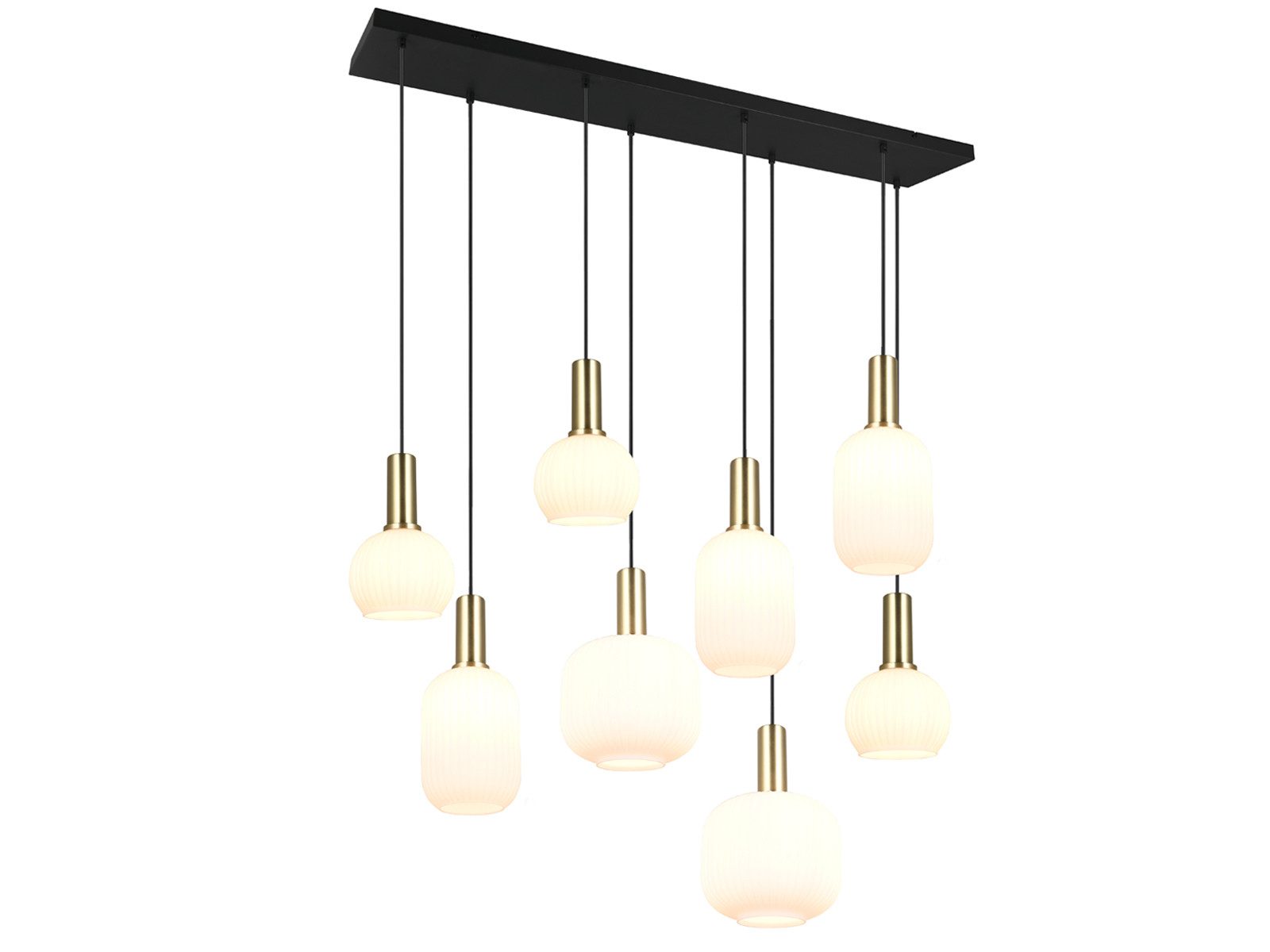TRIO Leuchten LED Pendelleuchte, Dimmfunktion, LED wechselbar, warmweiß, Lampenschirme Glas hängend Esstisch & Kücheninsel mehrflammig, B:120cm