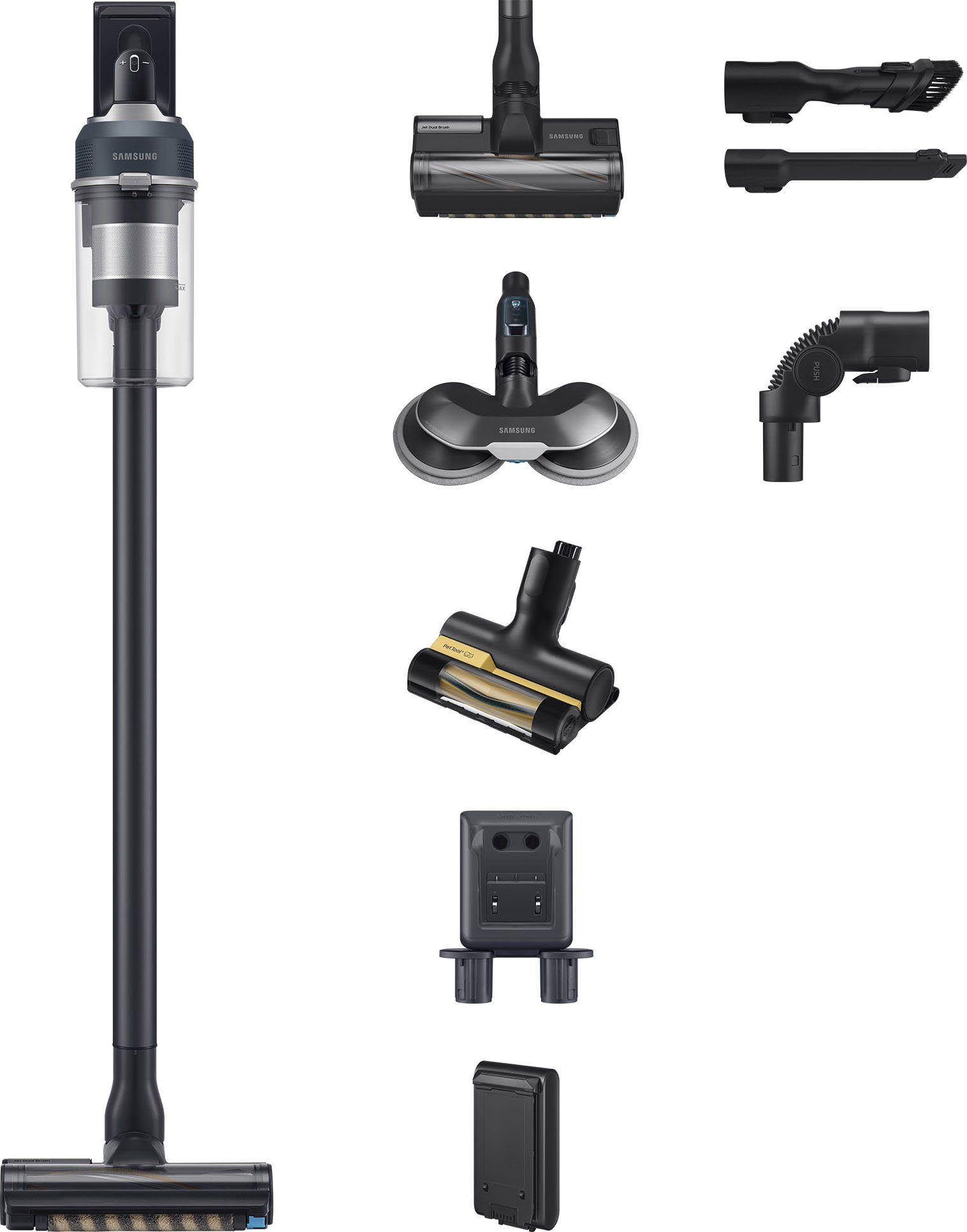 Samsung Akku-Handstaubsauger VS20C85G7TB/WD, Jet 85 Wet&Clean, 580 W, beutellos, 580 W, beutellos, Ersatzakku separat erhältlich