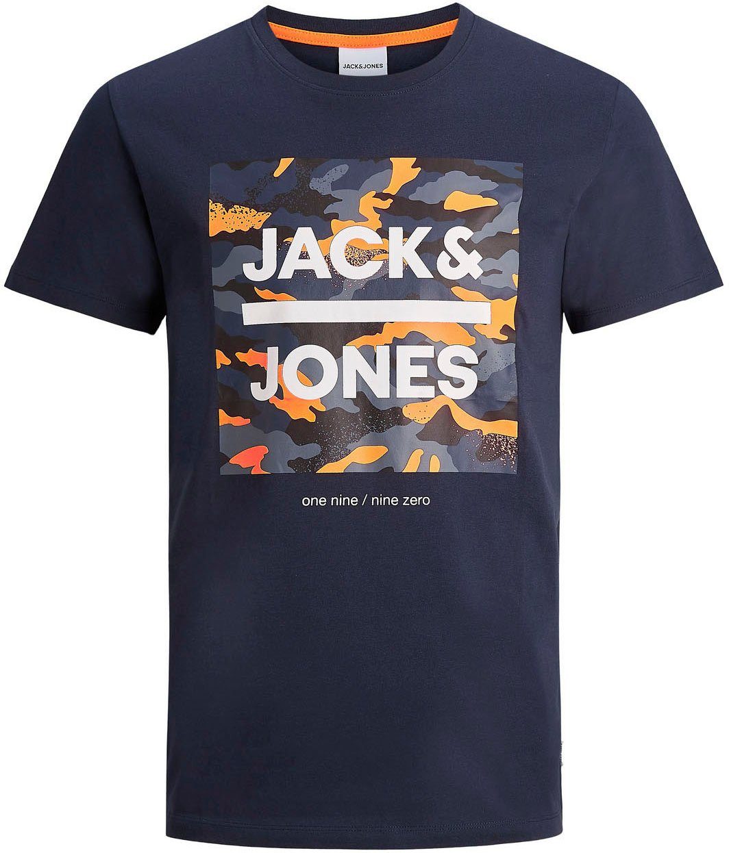 Jack & Jones Junior TShirt, Mit farbigem Einsatz und Logodruck vorn