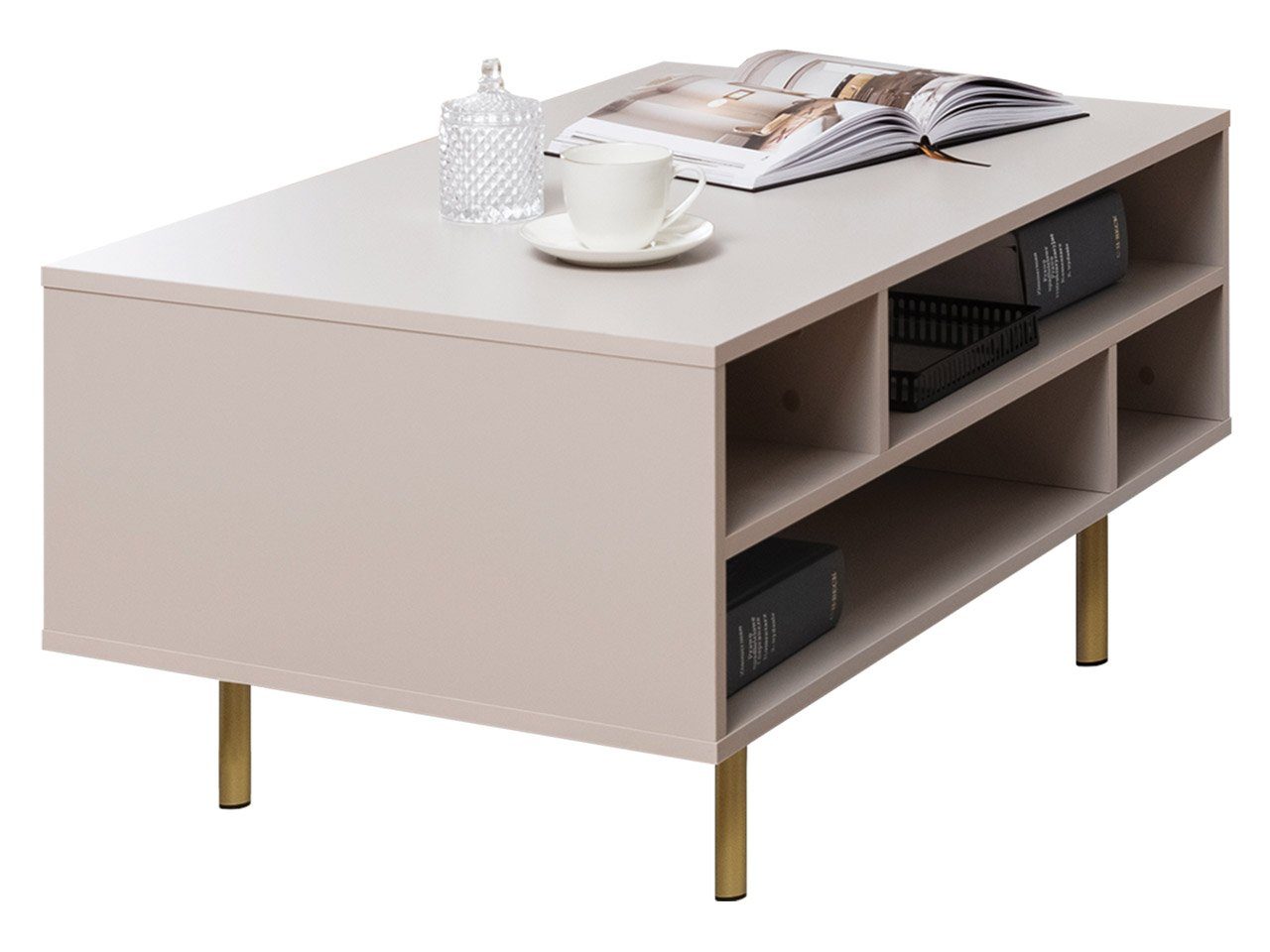 MIRJAN24 Couchtisch Nubia, Metallfüße, 100x60x45 cm