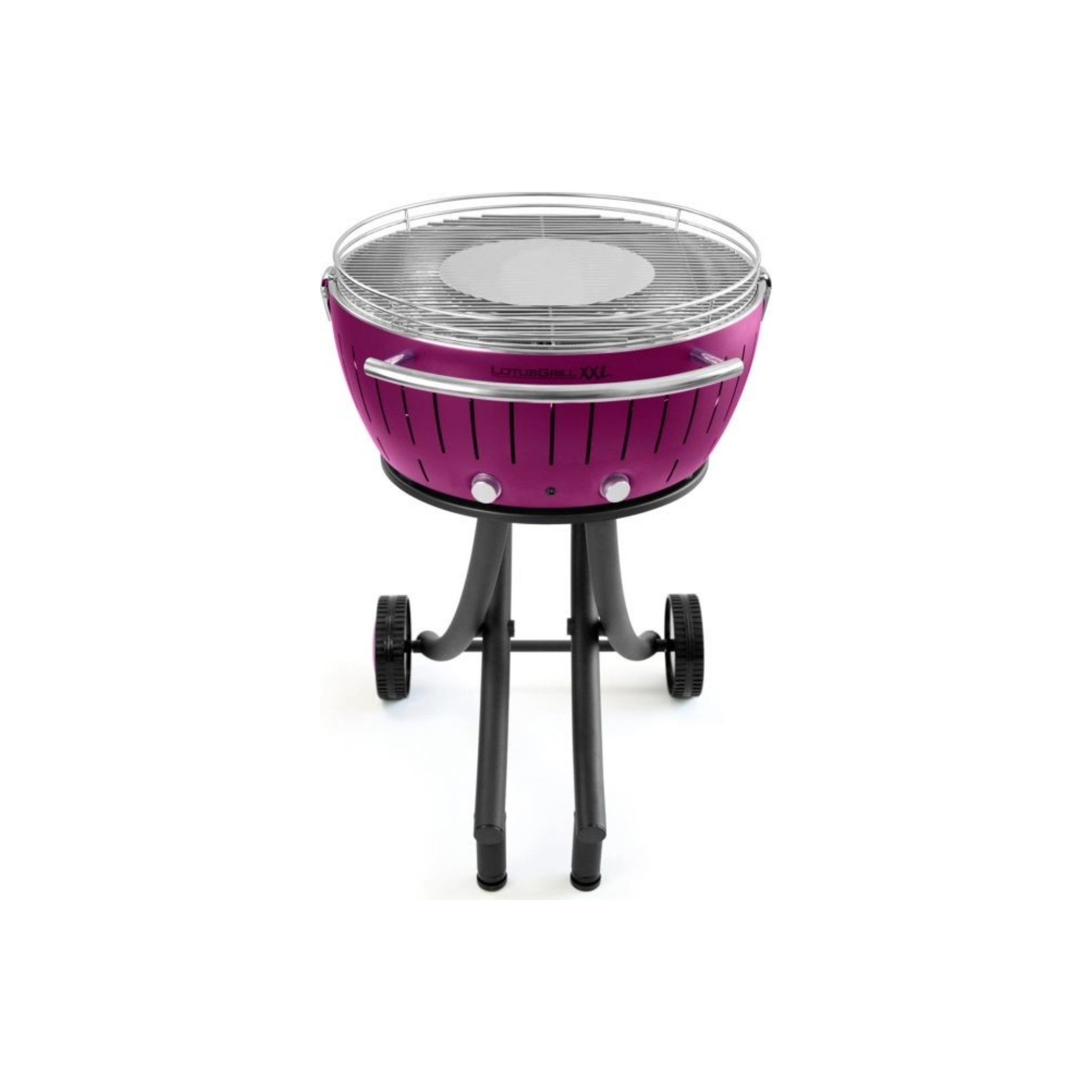 LotusGrill Holzkohlegrill LotusGrill XXL G600 Gartengrill 21,8kg Pflaumenlila mit USB Anschluss
