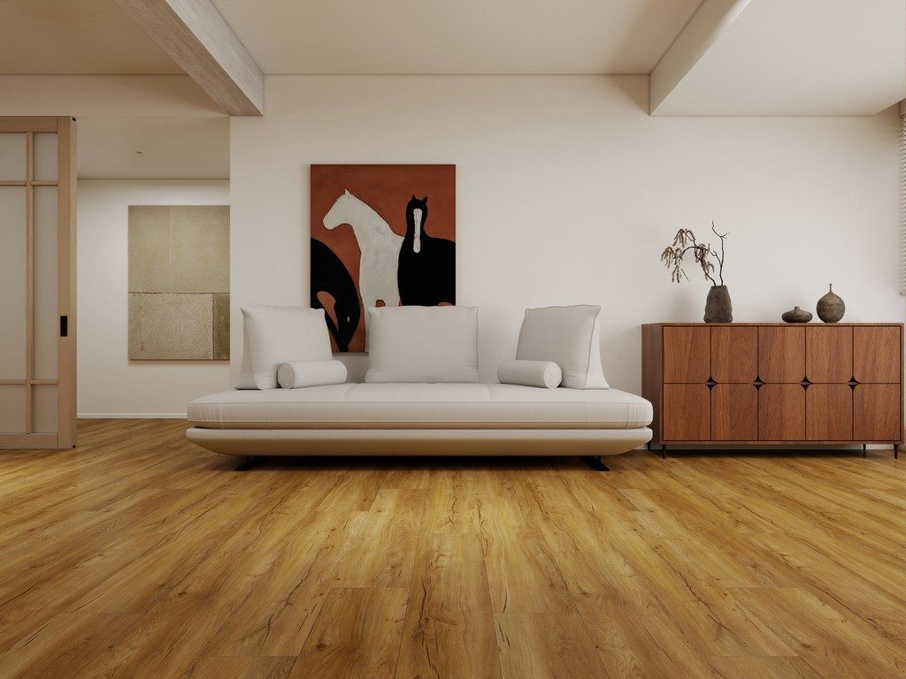 BASICfloor Vinylboden Vinylboden Premium Klickvinyl Eiche Gold Landhausdiele
