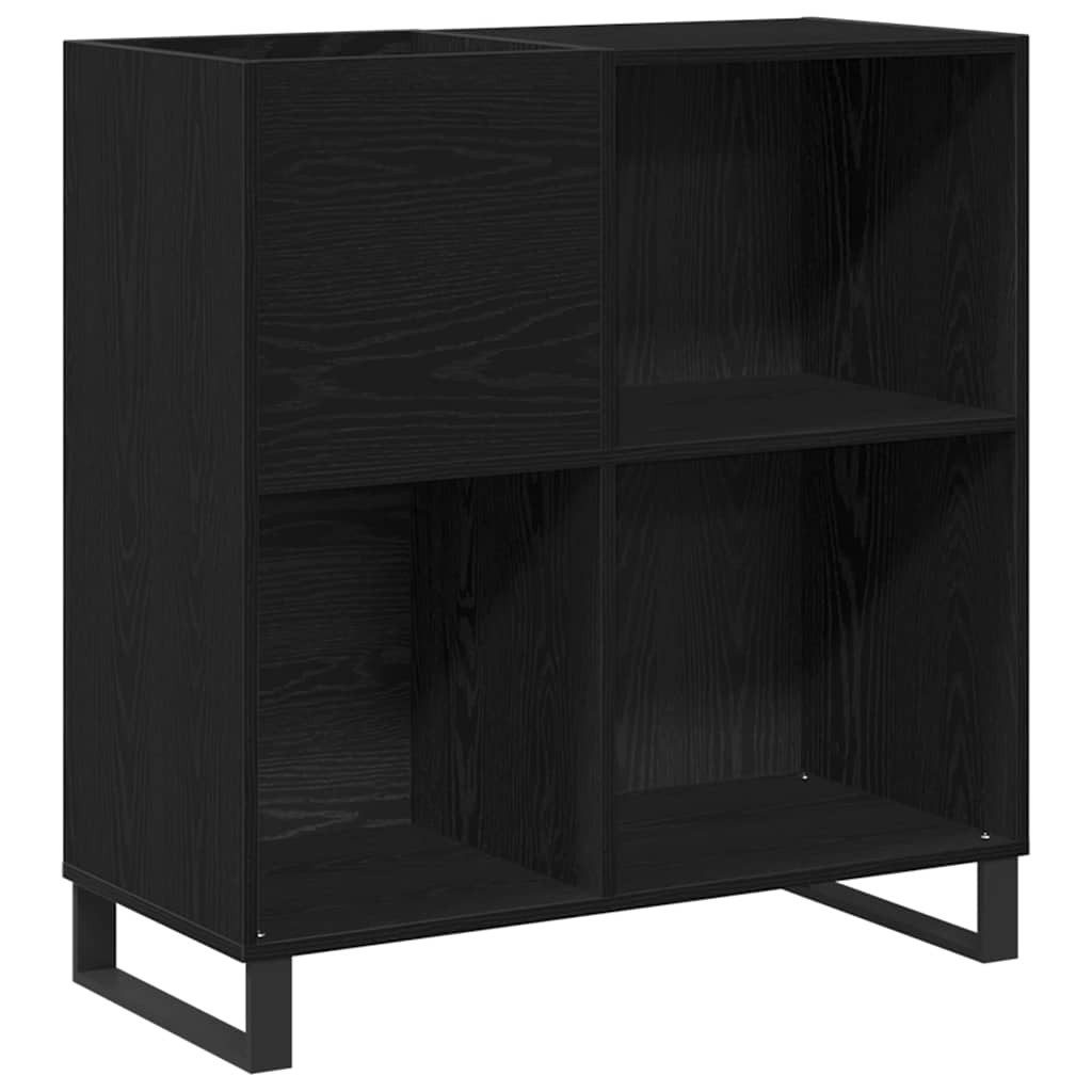 vidaXL Media-Regal, Schallplattenschrank Schwarz Eichen-Optik 85 x 38 x 89 cm