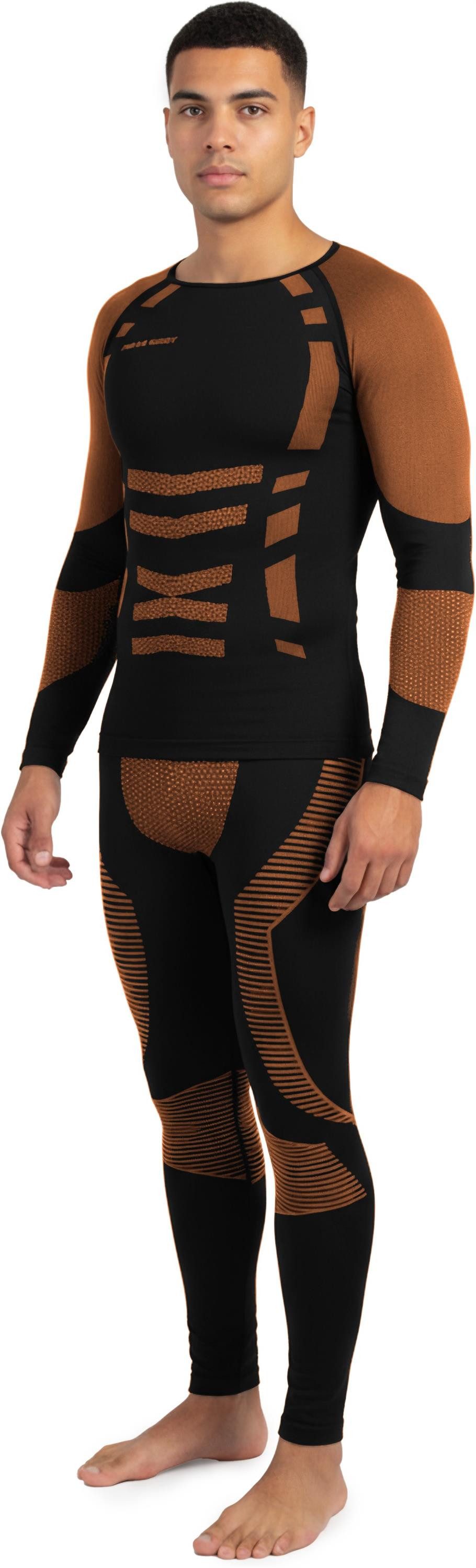 normani Sportanzug Herren Sport-Funktionsunterwäsche Set Hemd + Hose, Herren Skiunterwäsche Funktionsunterwäsche