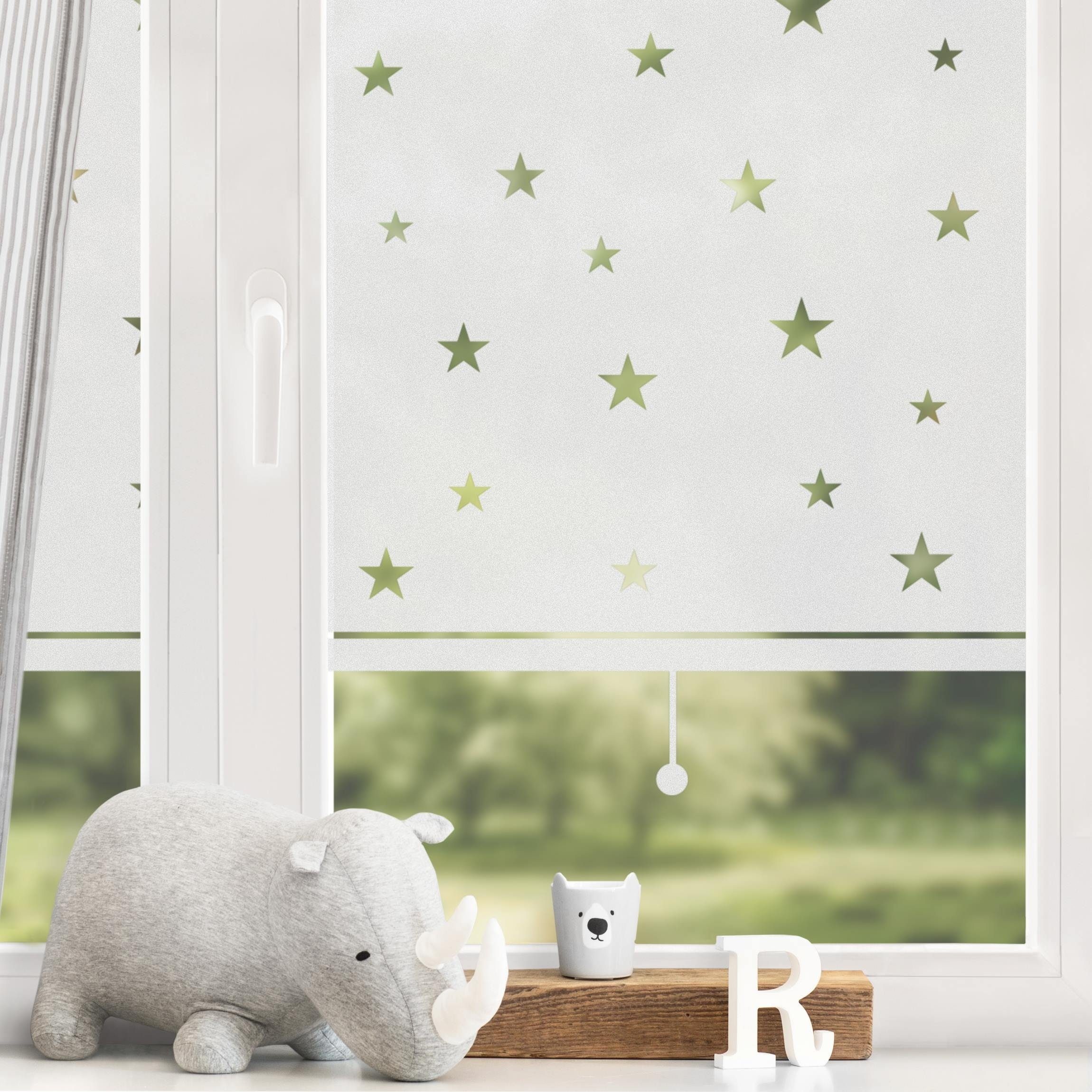 Bilderdepot24 Fensterfolie statisch haftend Motiv Fensterdeko Sternenhimmel Rollo Muster, blickdicht, Innen Fenster Tür Balkontür Küche Badezimmer Wohnzimmer Schlafzimmer