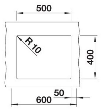 Blanco Granitspüle ROTAN 500-U, eckig, 46/53 cm, (1 St), erhältlich in mehreren Farben