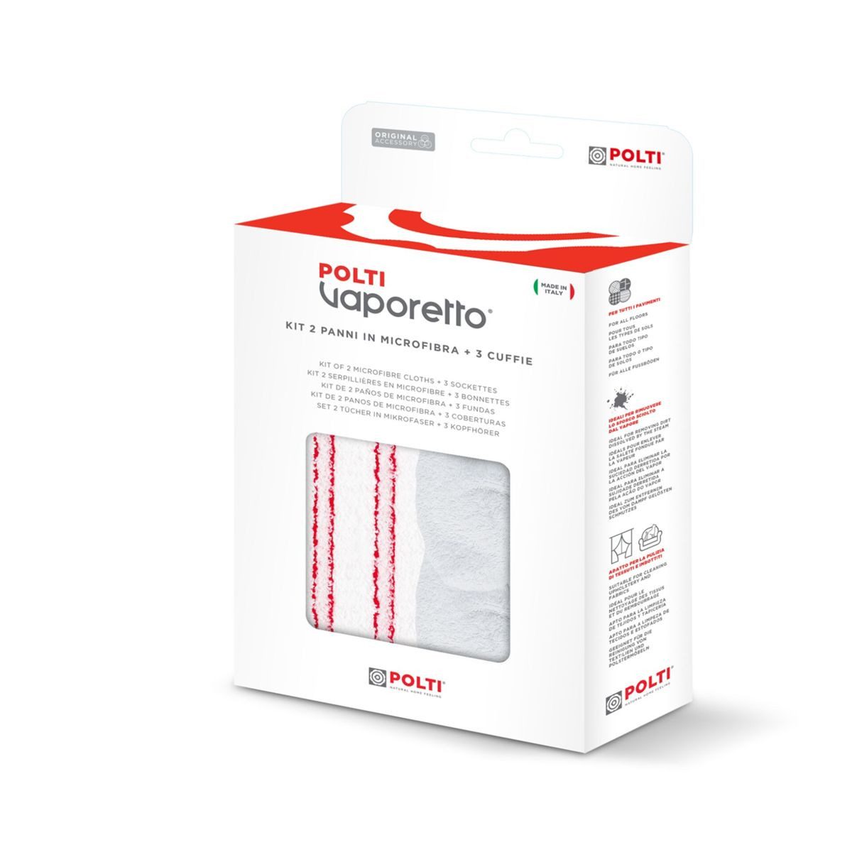 Polti Reinigungs-Set Kit 2x Reinigungstücher 3x Frotteeüberbezüge