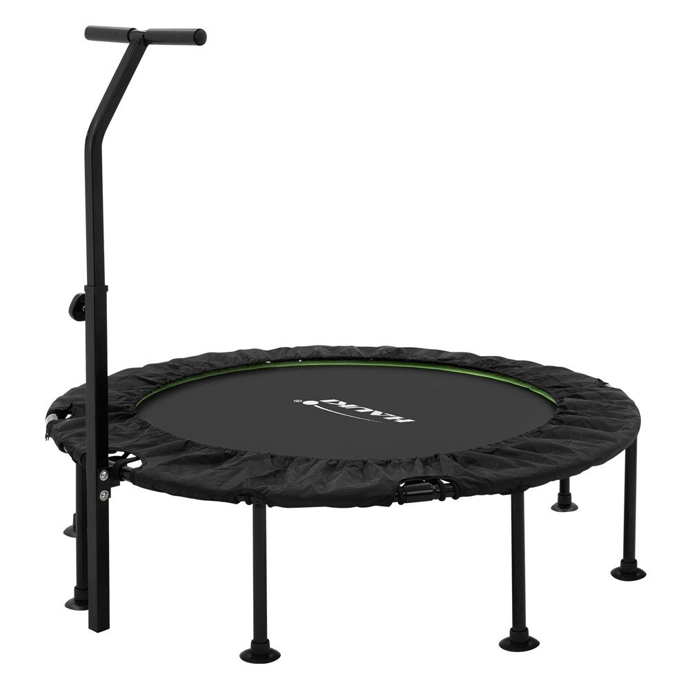 Hauki Fitnesstrampolin Indoor/Outdoor klappbar Mini Trampoline für Zuhause Bodentrampolin, Ø 122 cm, faltbar Ø122 cm Leise Rückprall mit verstellbare Haltegriff bis 150kg